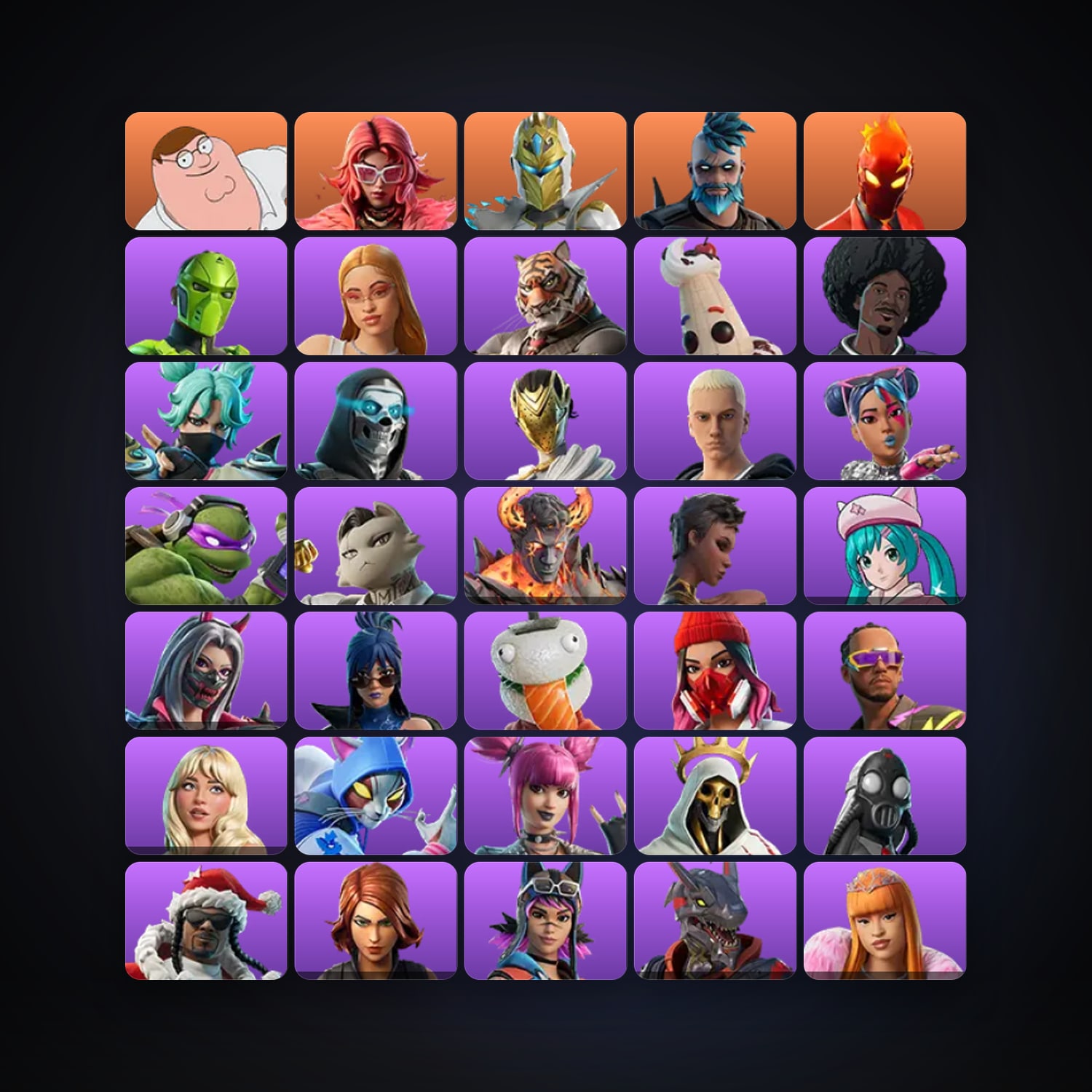 Fortnite locker — 68 skins — 400 V-Bucks — lvl 465 — HabibiAccounts