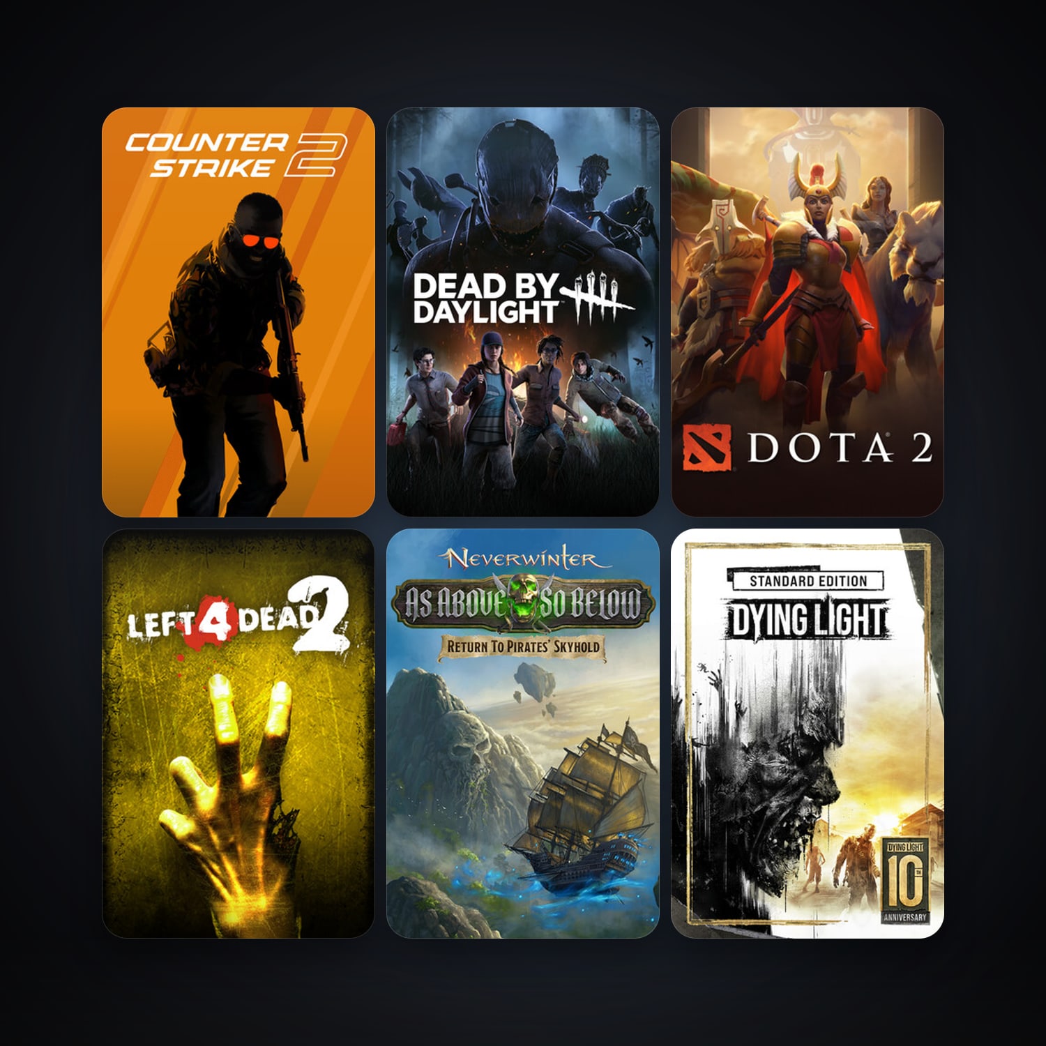 Left 4 Dead 2 + Dota 2, 17 games, Steam 10, clean — HabibiAccounts