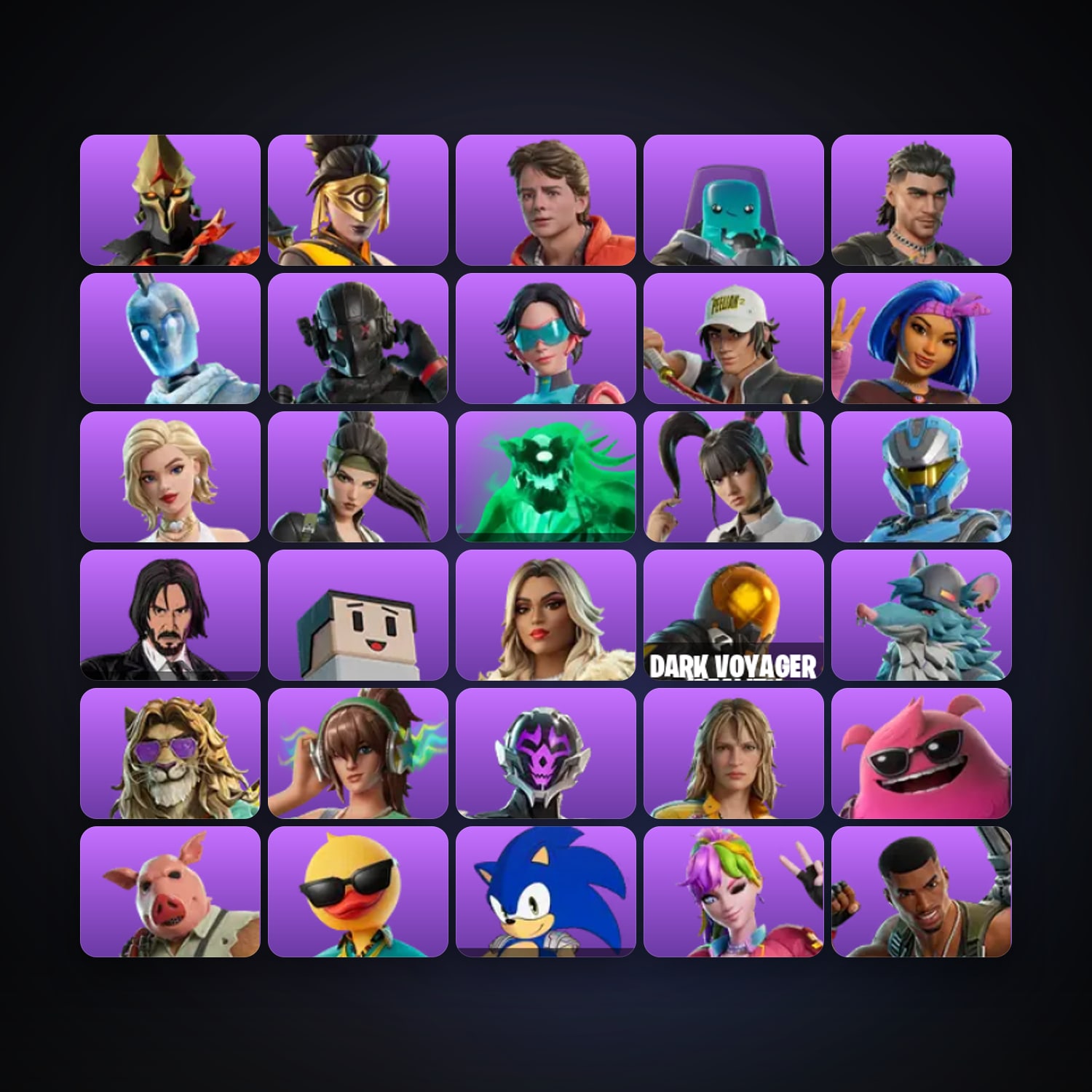 هالحساب فورتنايت، لوكر 34 سكن، 1.3K فيبوكس، لفل 829، 107 فوز — HabibiAccounts