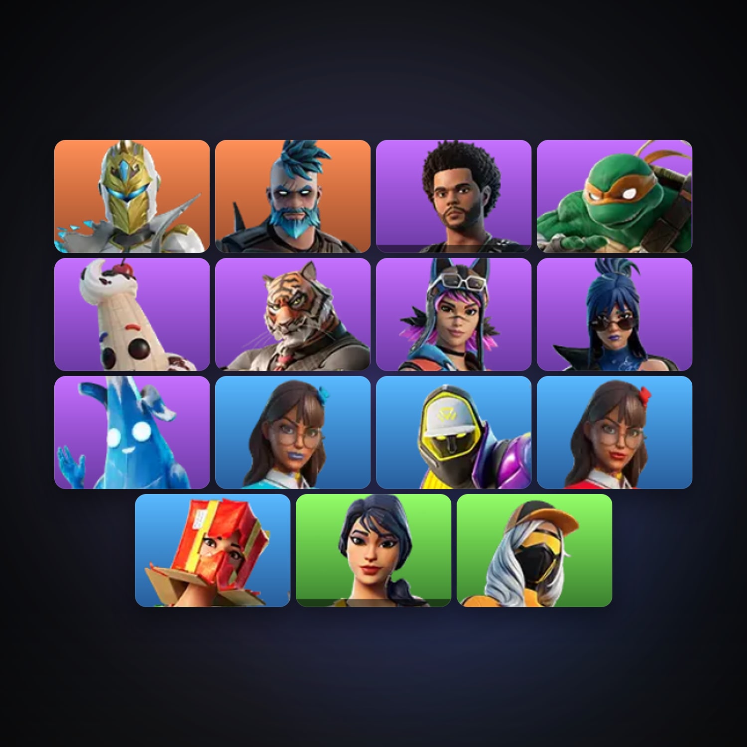 هالحساب فورتنايت Spectra Knight وOmegarok، لوكر 15 سكن، 800 فيبوكس، لفل 469، 46 فوز — HabibiAccounts