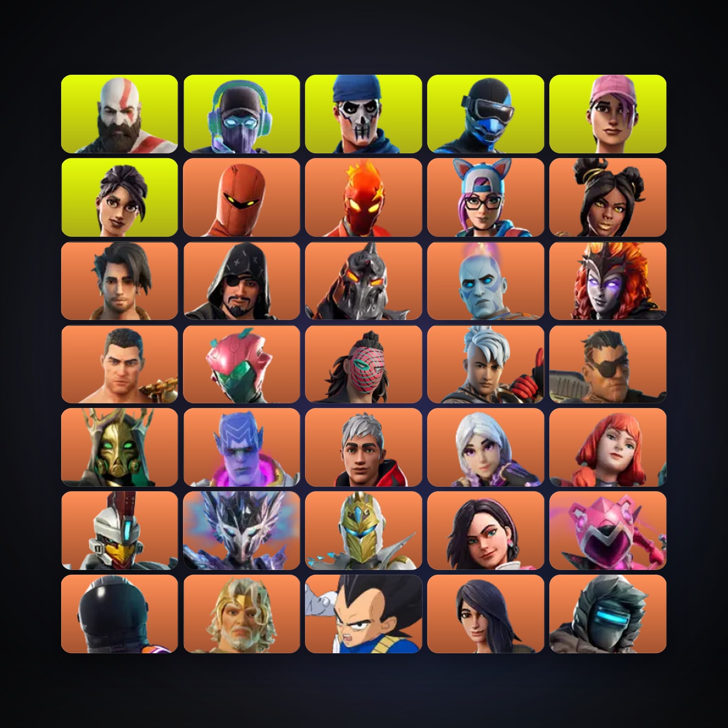 Fortnite locker — 501 skins — 1.1K V-Bucks — lvl 8824 — HabibiAccounts