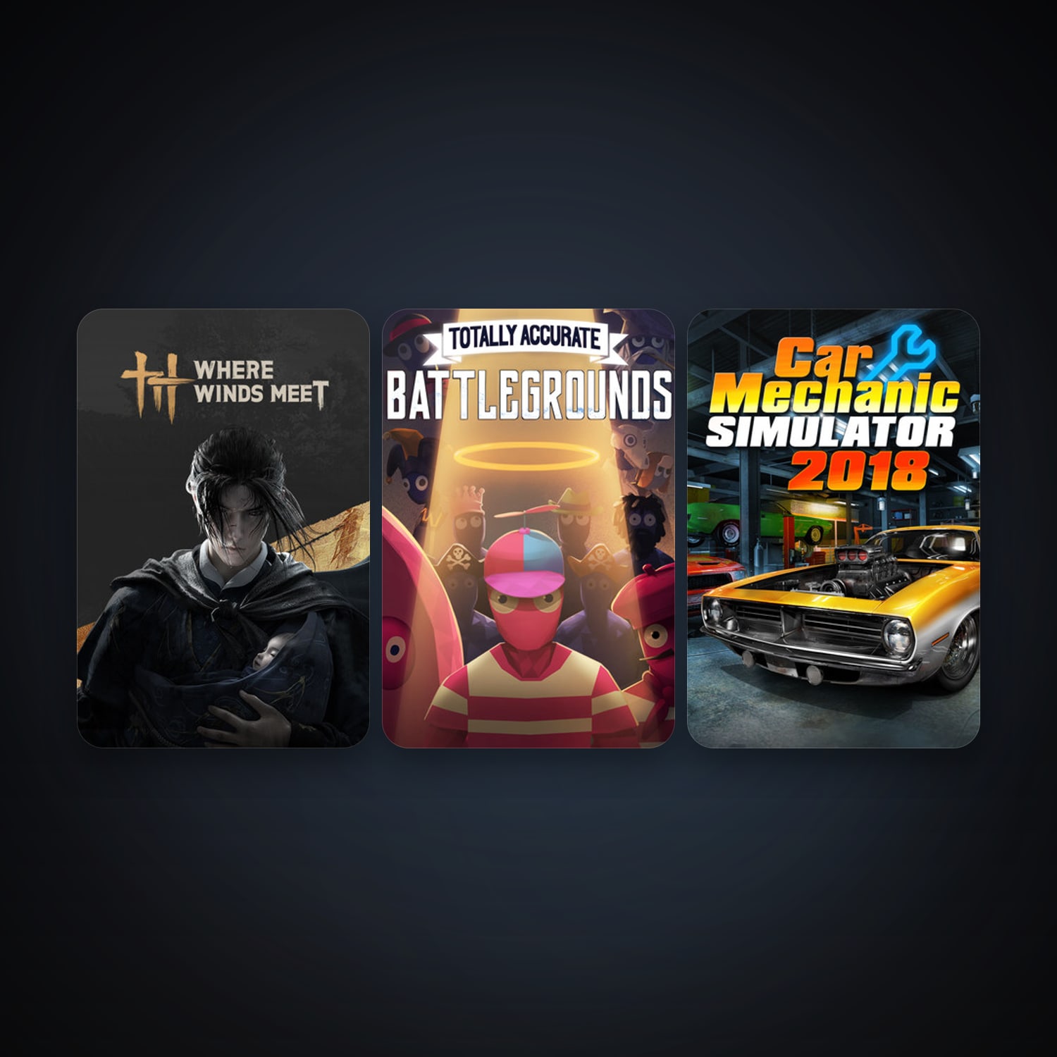 Car Mechanic Simulator 2018 + Totally Accurate Battlegrounds, 5 games, clean — HabibiAccounts