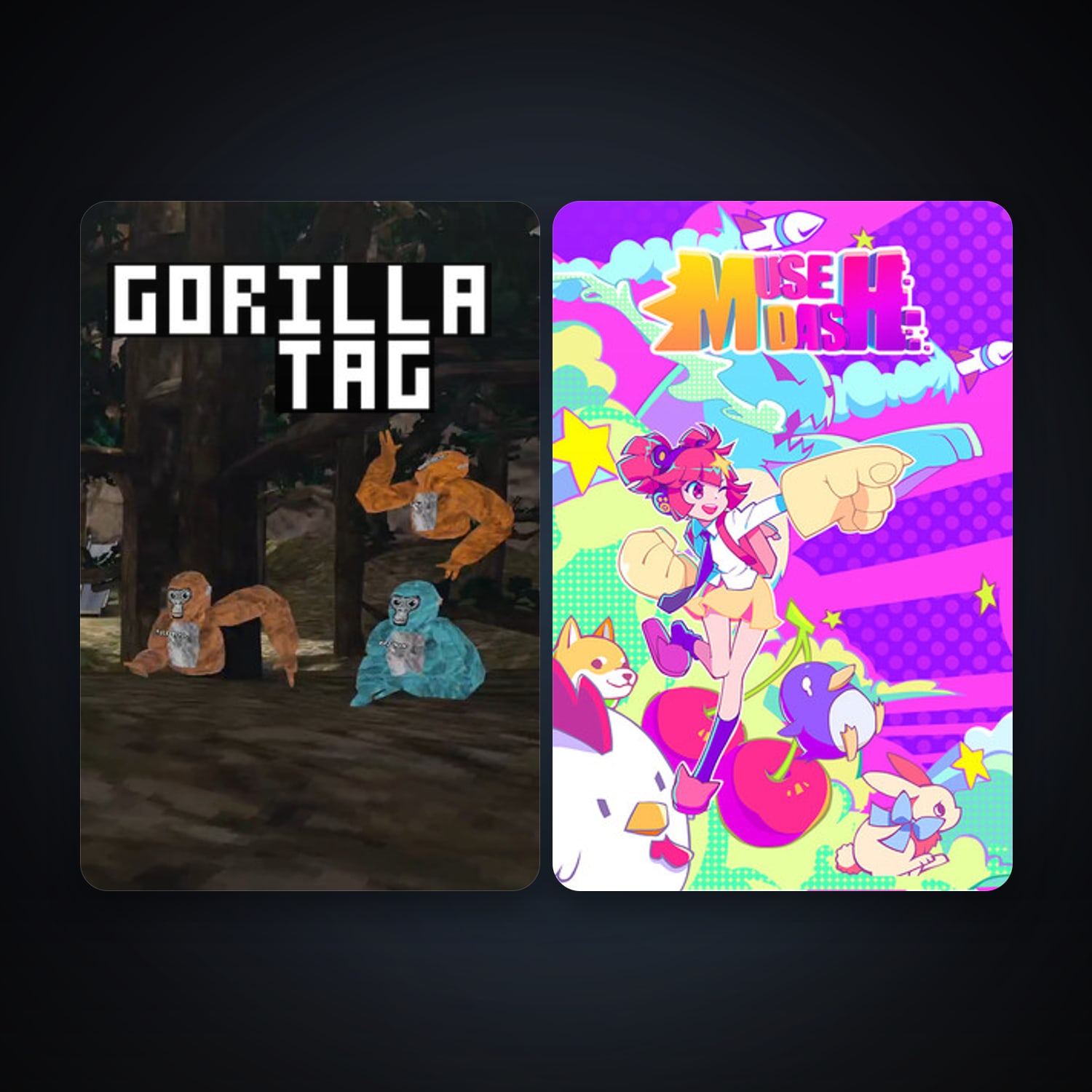 Muse Dash + Gorilla Tag, 2 games, clean — HabibiAccounts