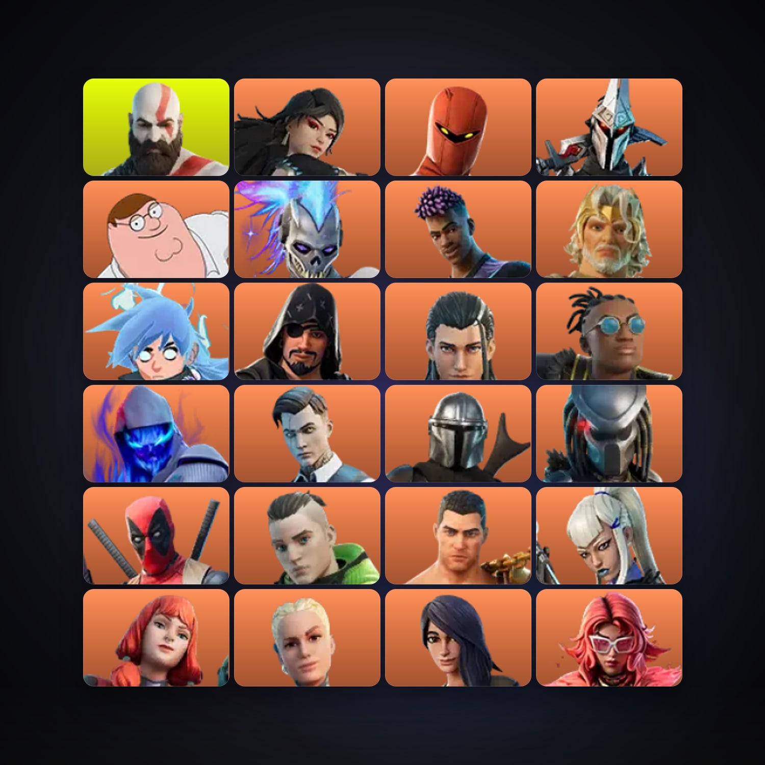 Fortnite locker — 134 skins — 250 V-Bucks — lvl 2347 — HabibiAccounts