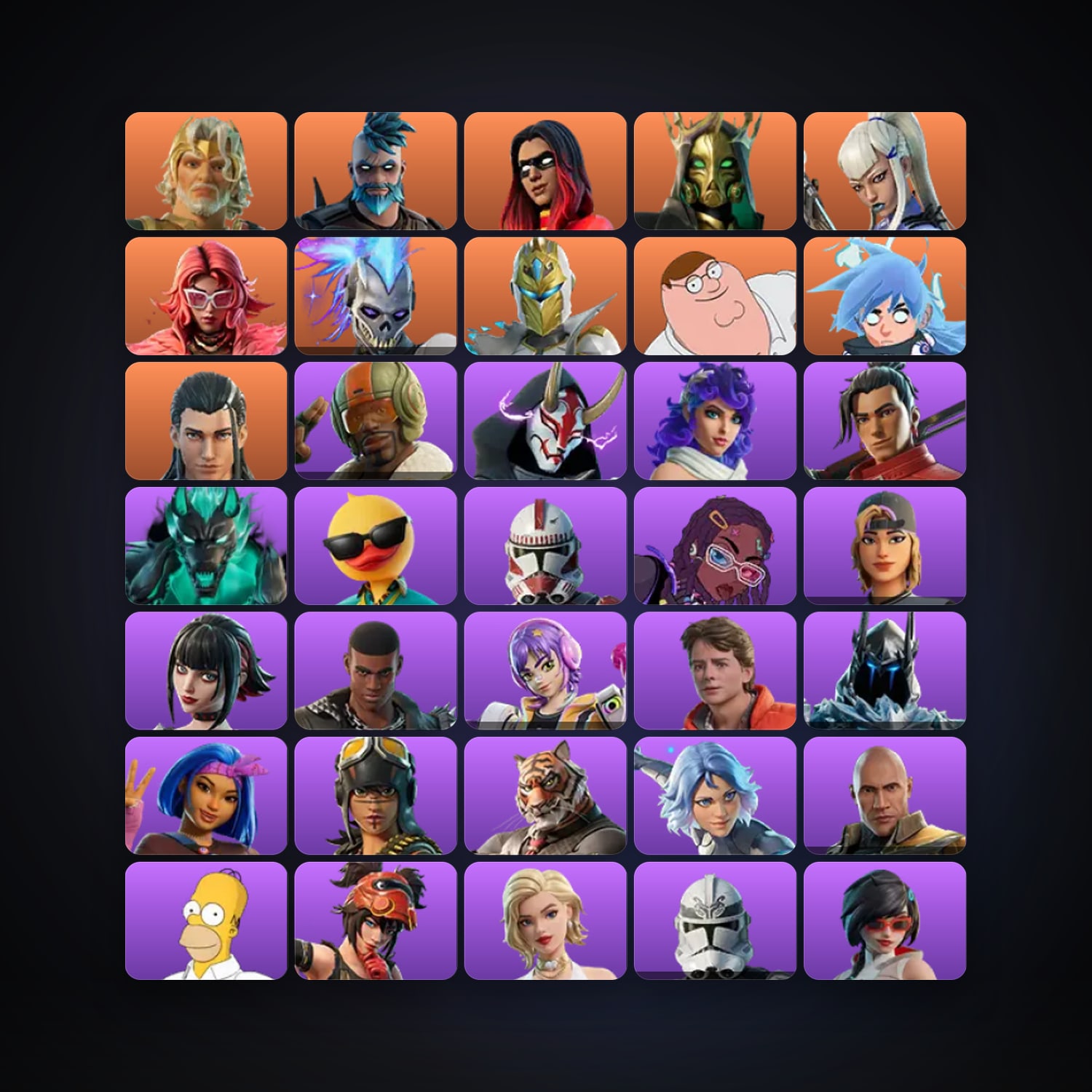 Fortnite locker — 170 skins — 2.1K V-Bucks — lvl 3249 — HabibiAccounts
