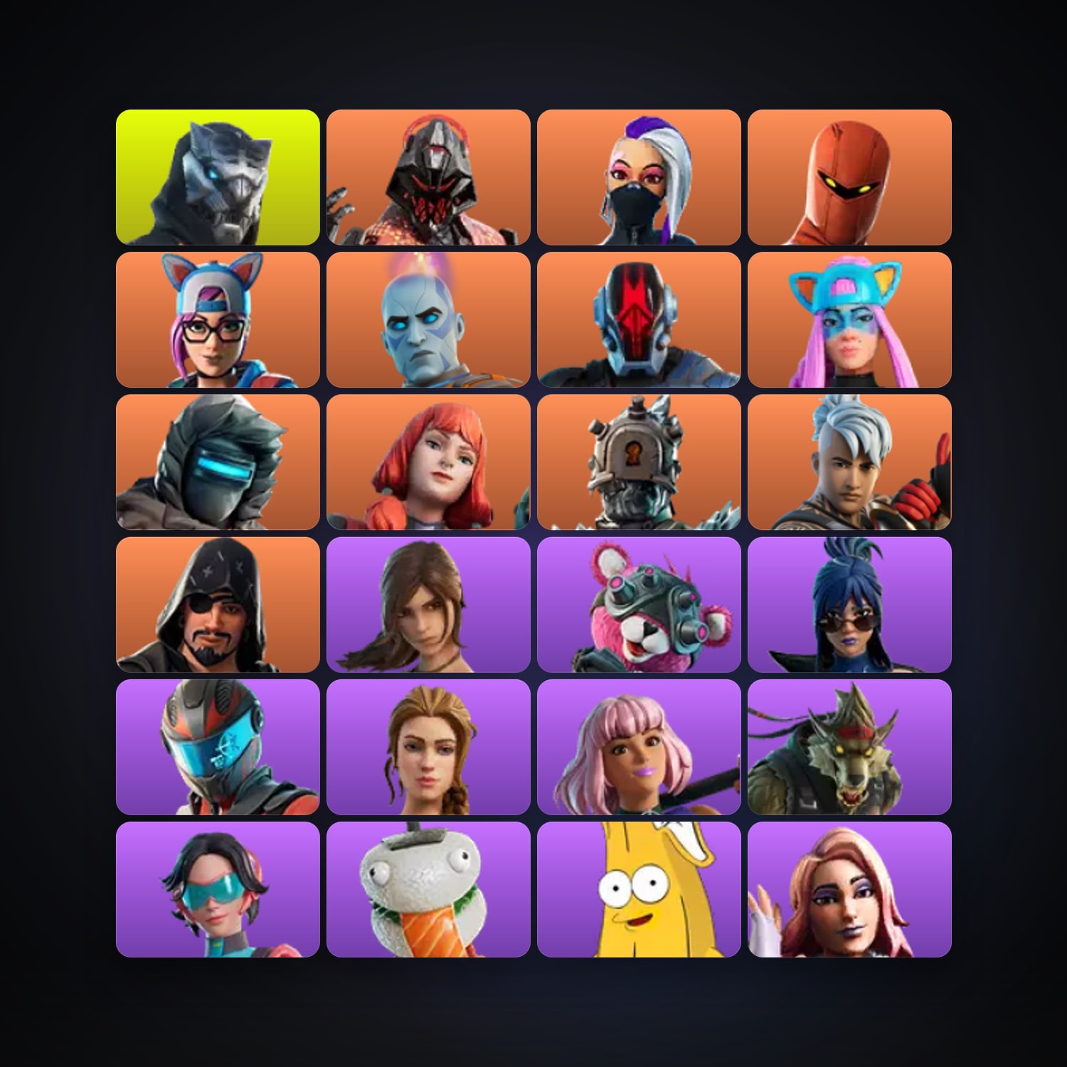 هالحساب فورتنايت، اللوكر مليان 160 سكن، 2.1K فيبوكس، لفل 716، 53 فوز — HabibiAccounts