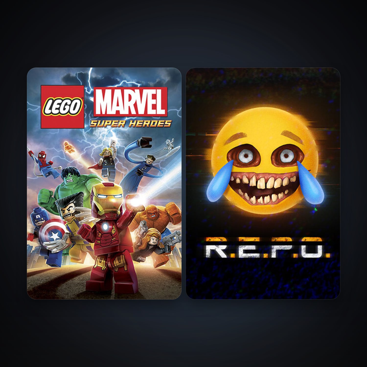 LEGO Marvel Super Heroes + R.E.P.O., 5 games, clean — HabibiAccounts