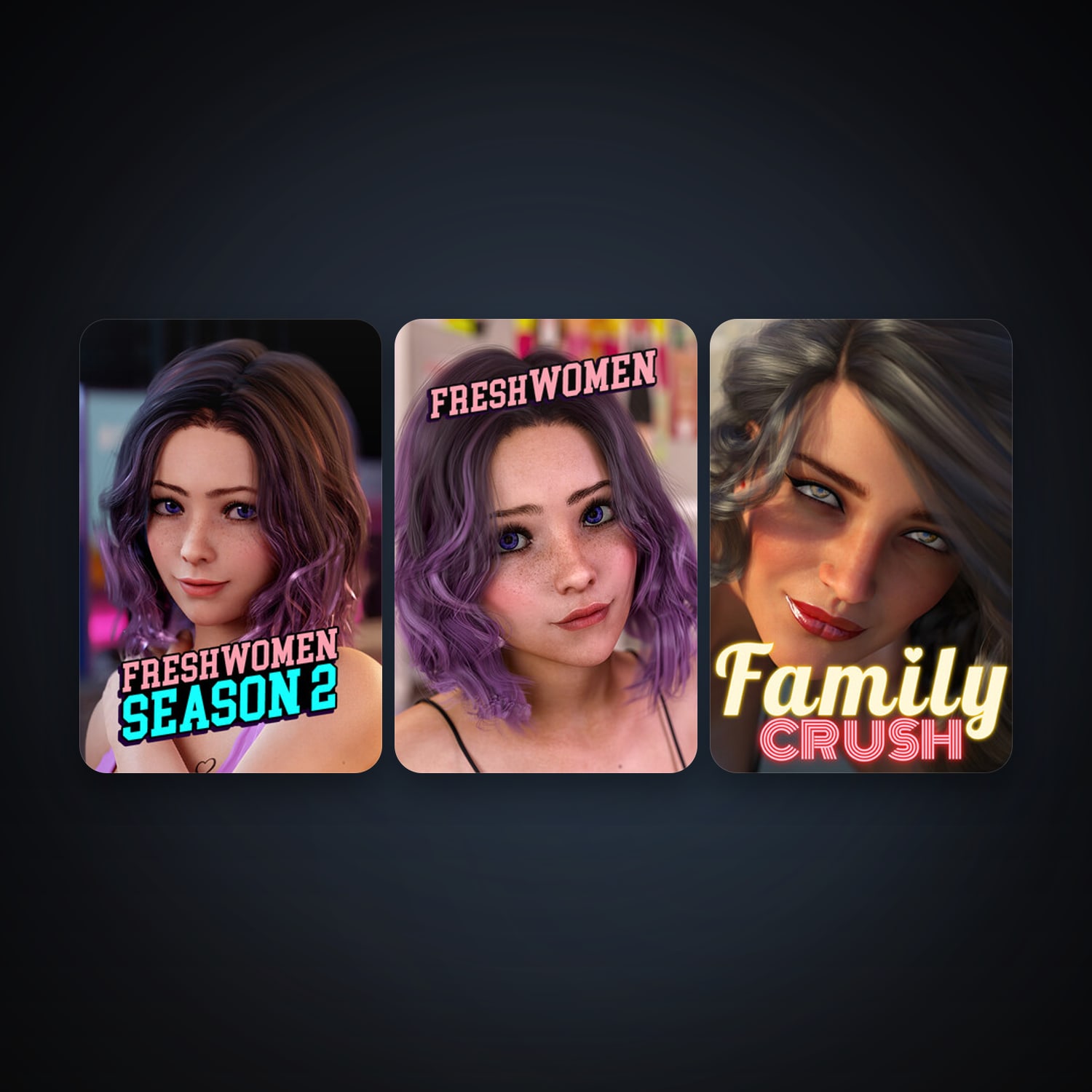 FreshWomen - Season 1 + Family Crush, 7 games, clean — HabibiAccounts