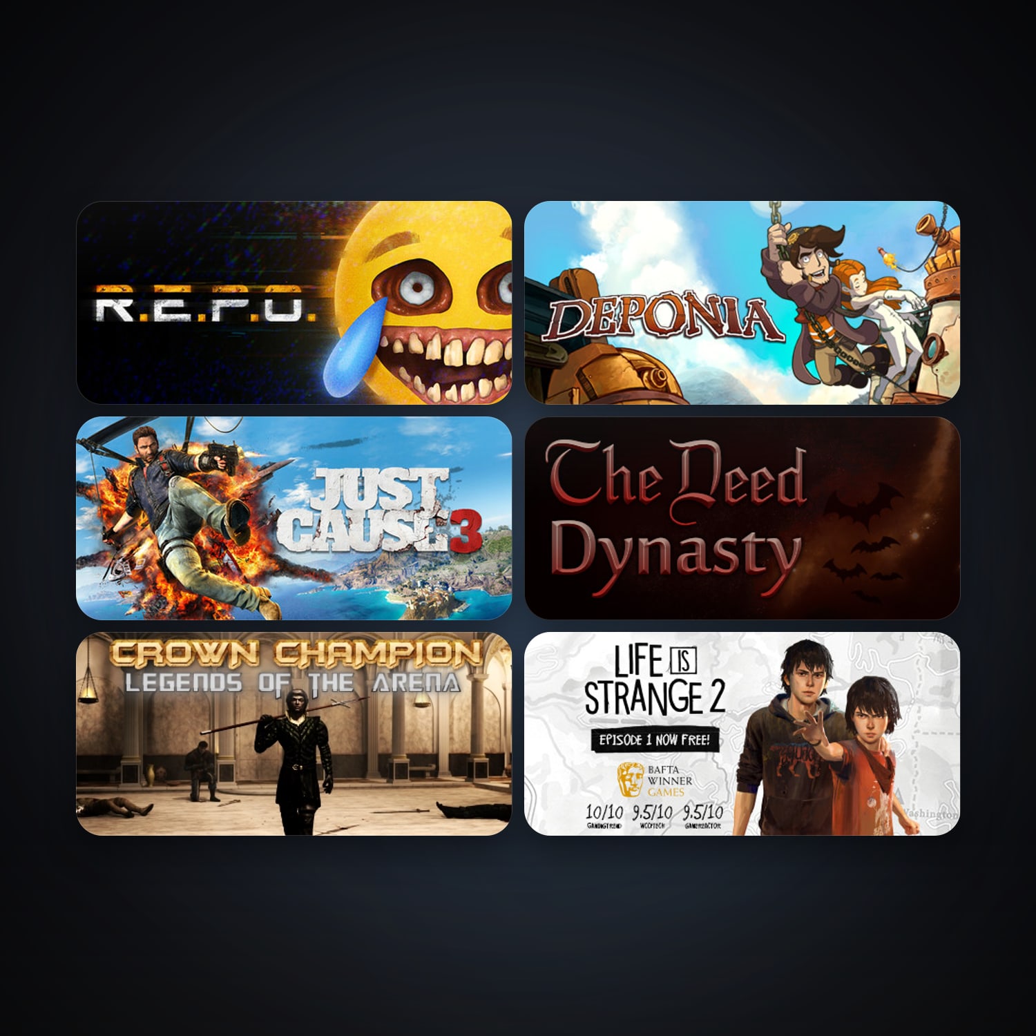 Deponia + Just Cause 3, 40 games, clean — HabibiAccounts