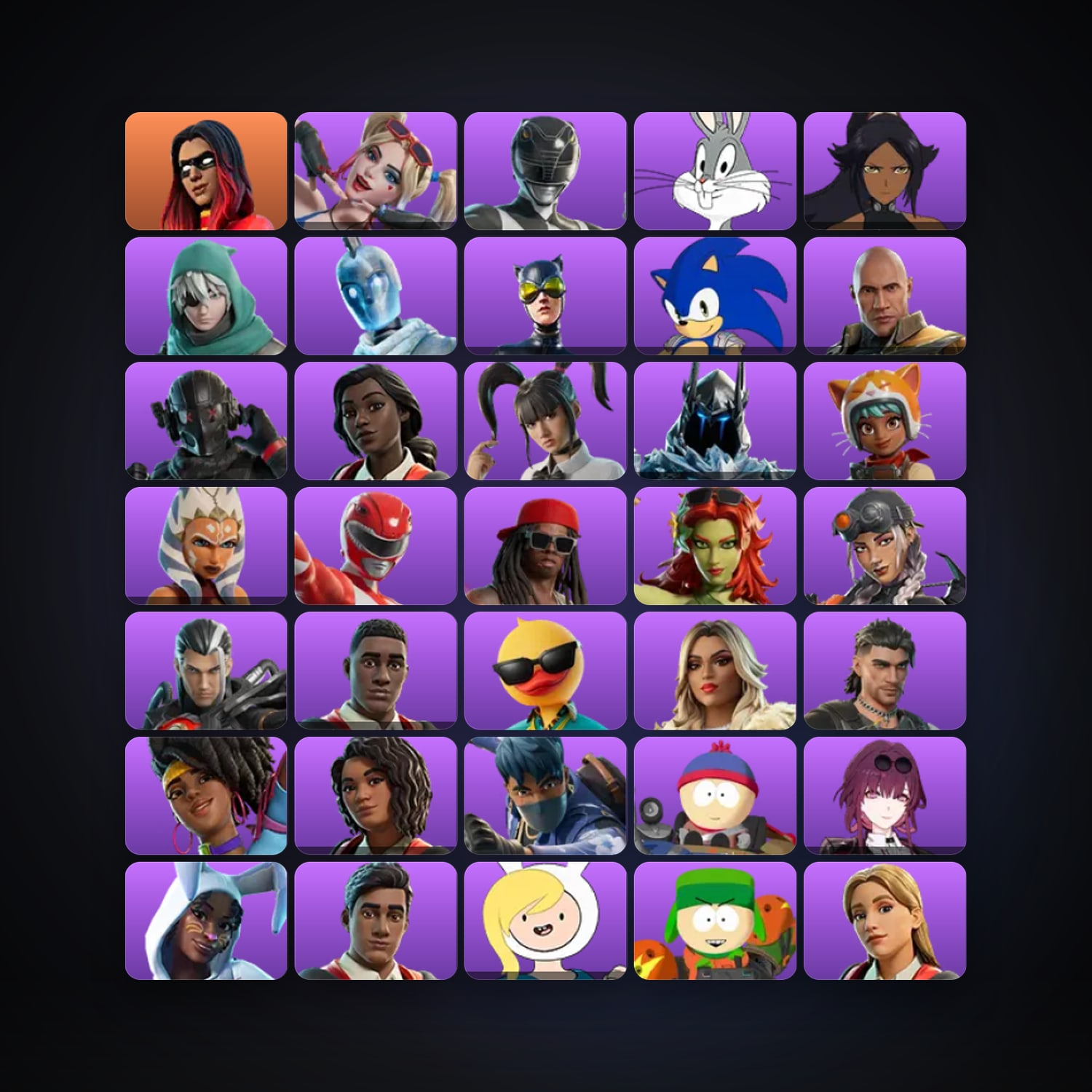 هالحساب فورتنايت، لوكر 65 سكن، 350 فيبوكس، لفل 1058، 107 فوز — HabibiAccounts