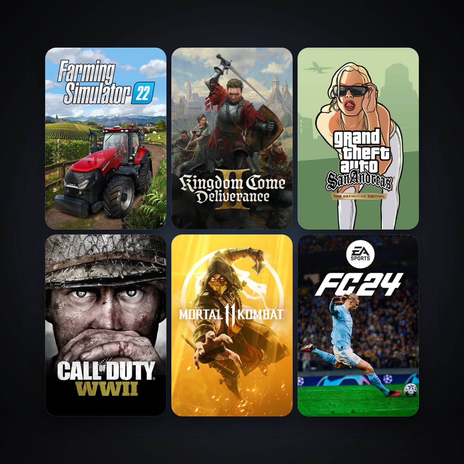 Call of Duty: WWII + Mortal Kombat 11, 25 games, clean — HabibiAccounts