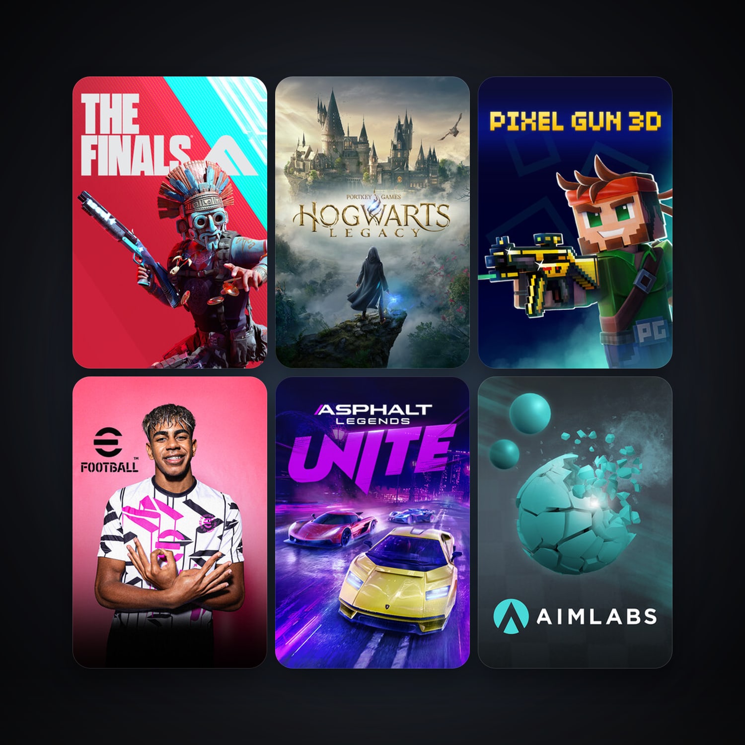 Aimlabs + Hogwarts Legacy, 7 games, clean — HabibiAccounts