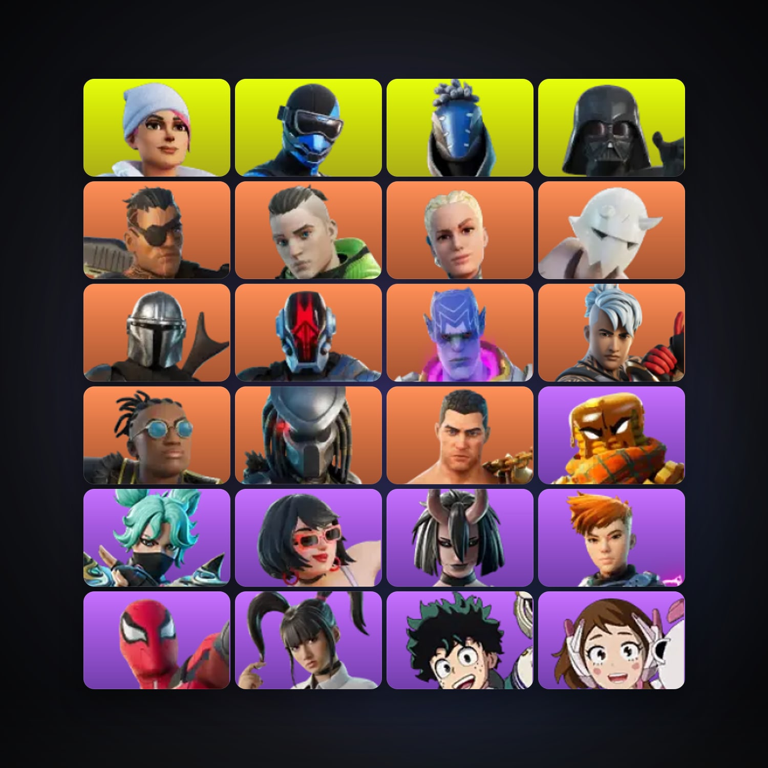 Fortnite locker — 84 skins — 450 V-Bucks — lvl 1783 — HabibiAccounts