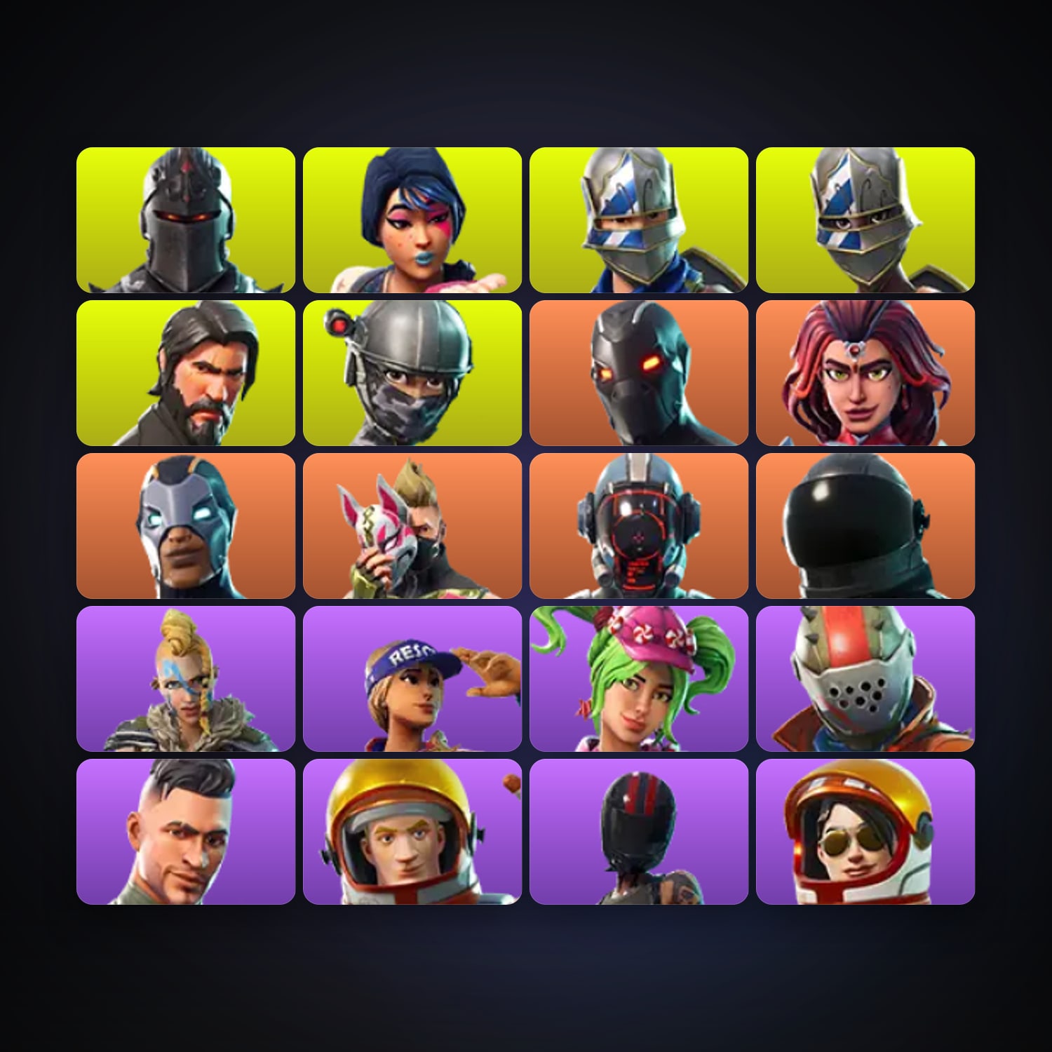 Fortnite locker — 24 skins — lvl 323 — HabibiAccounts