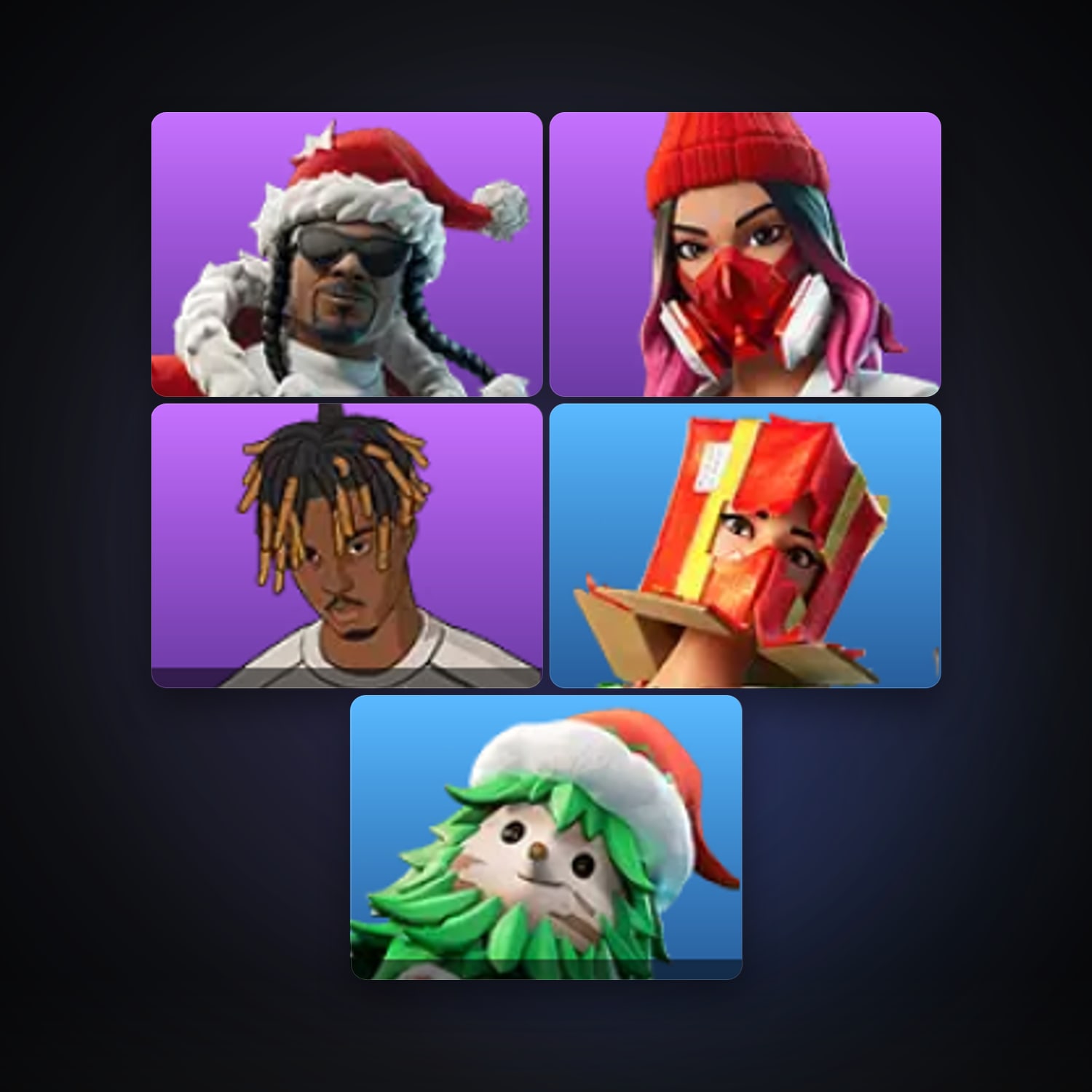 Fortnite locker — 5 skins — lvl 244 — HabibiAccounts