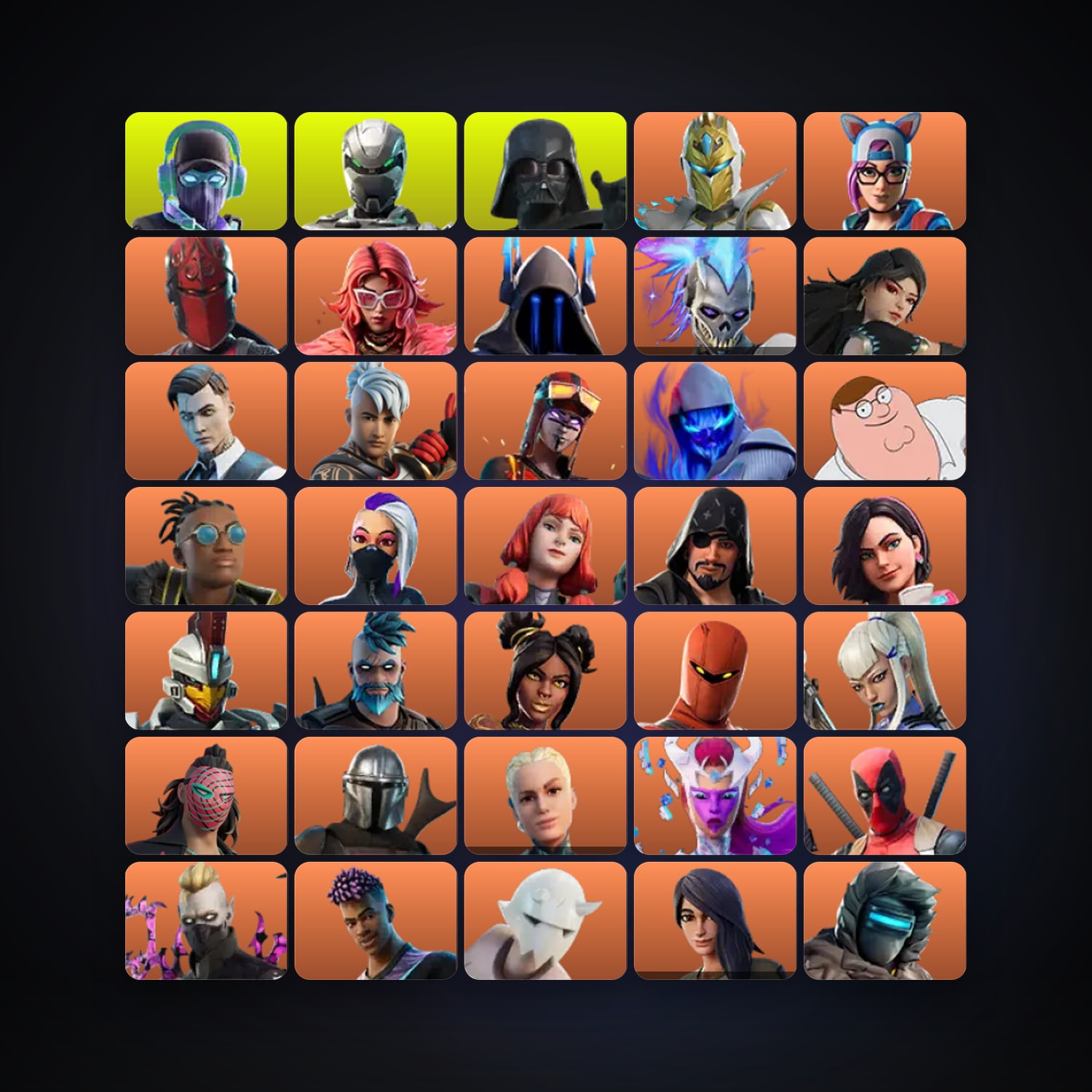 Fortnite locker — 189 skins — 1K V-Bucks — lvl 2624 — HabibiAccounts