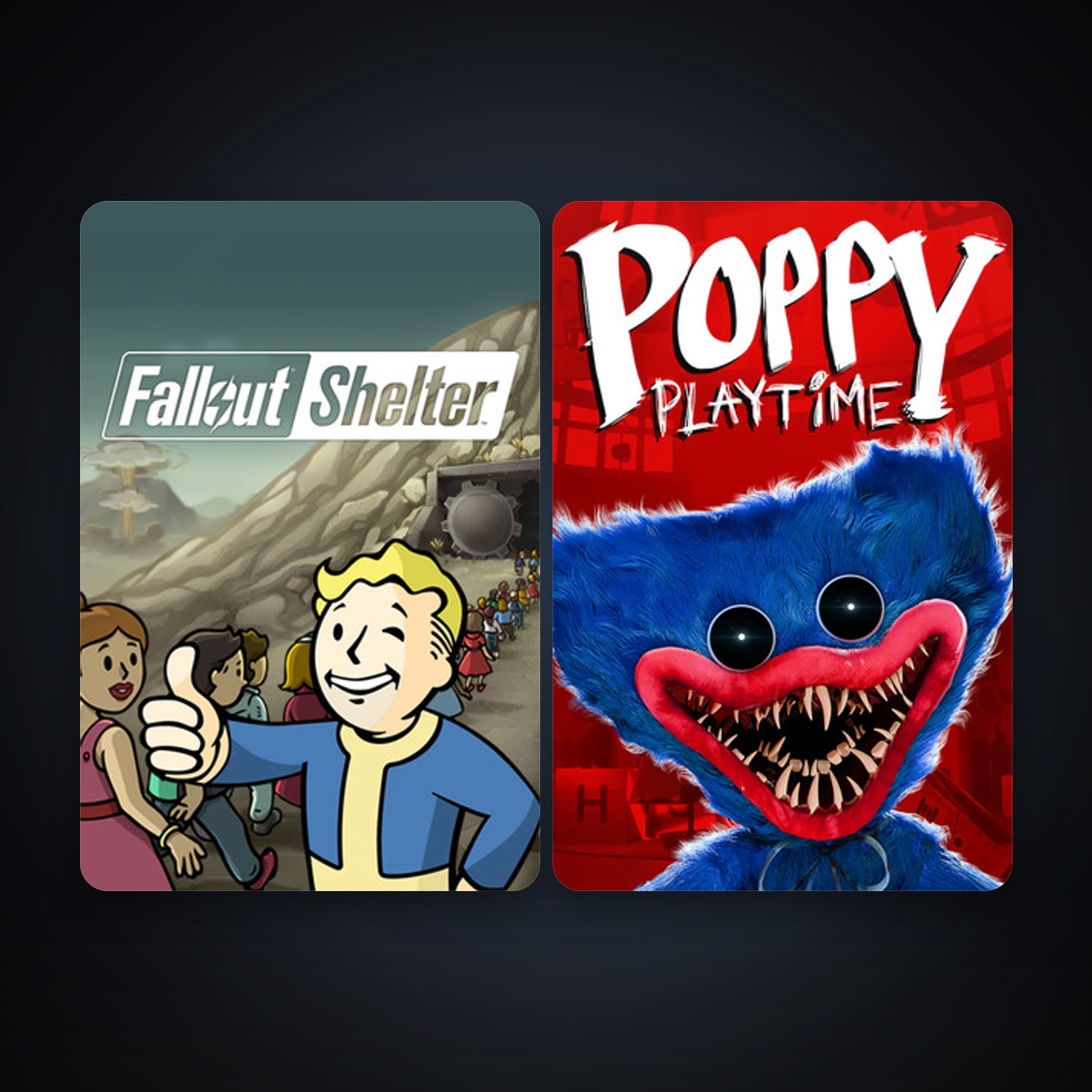 Fallout Shelter + Poppy Playtime, 3 games, clean — HabibiAccounts