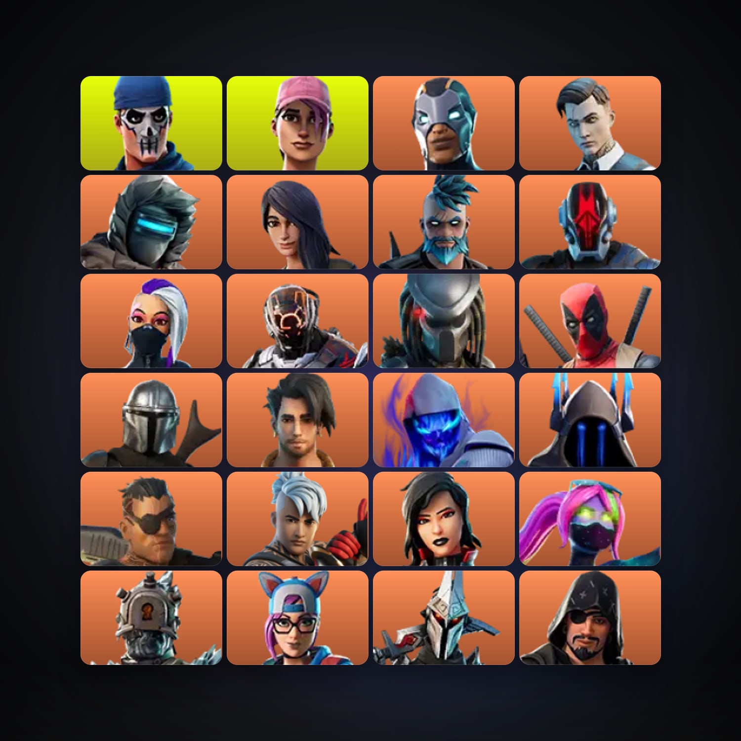 Fortnite locker — 138 skins — 300 V-Bucks — lvl 1855 — HabibiAccounts