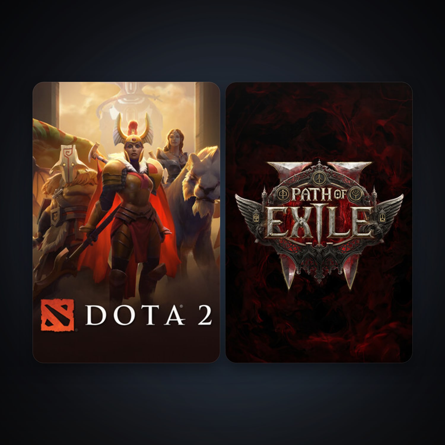 Dota 2 + Path of Exile 2, 4 games, clean — HabibiAccounts