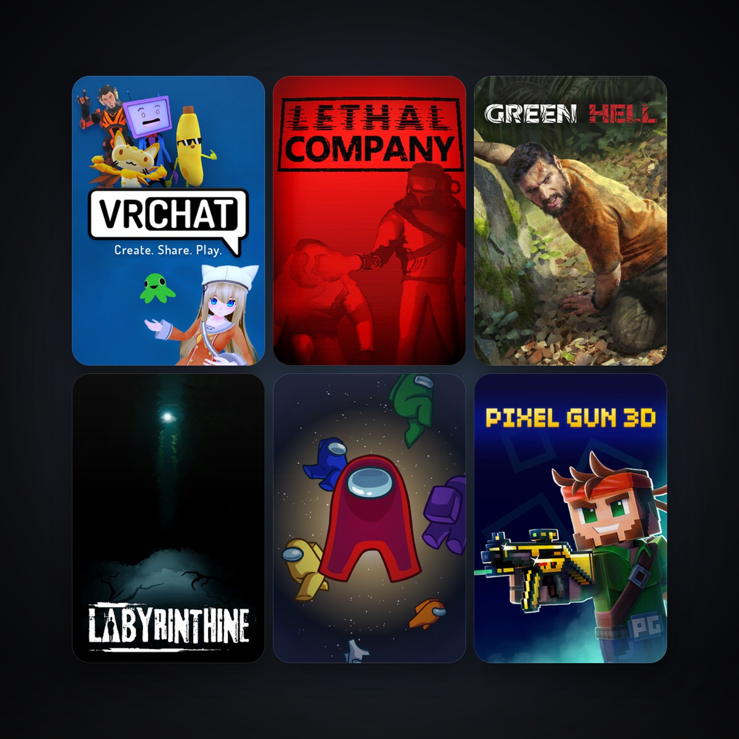 VRChat + Green Hell, 46 games, clean — HabibiAccounts