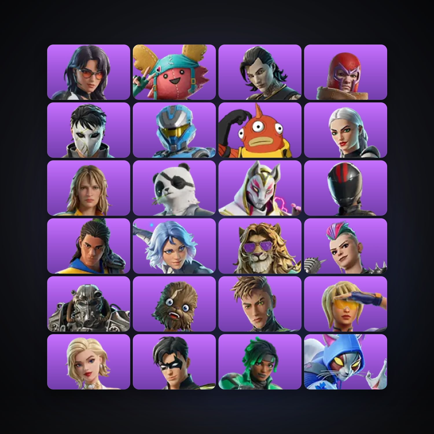 Fortnite locker — 87 skins — 350 V-Bucks — lvl 1599 — HabibiAccounts