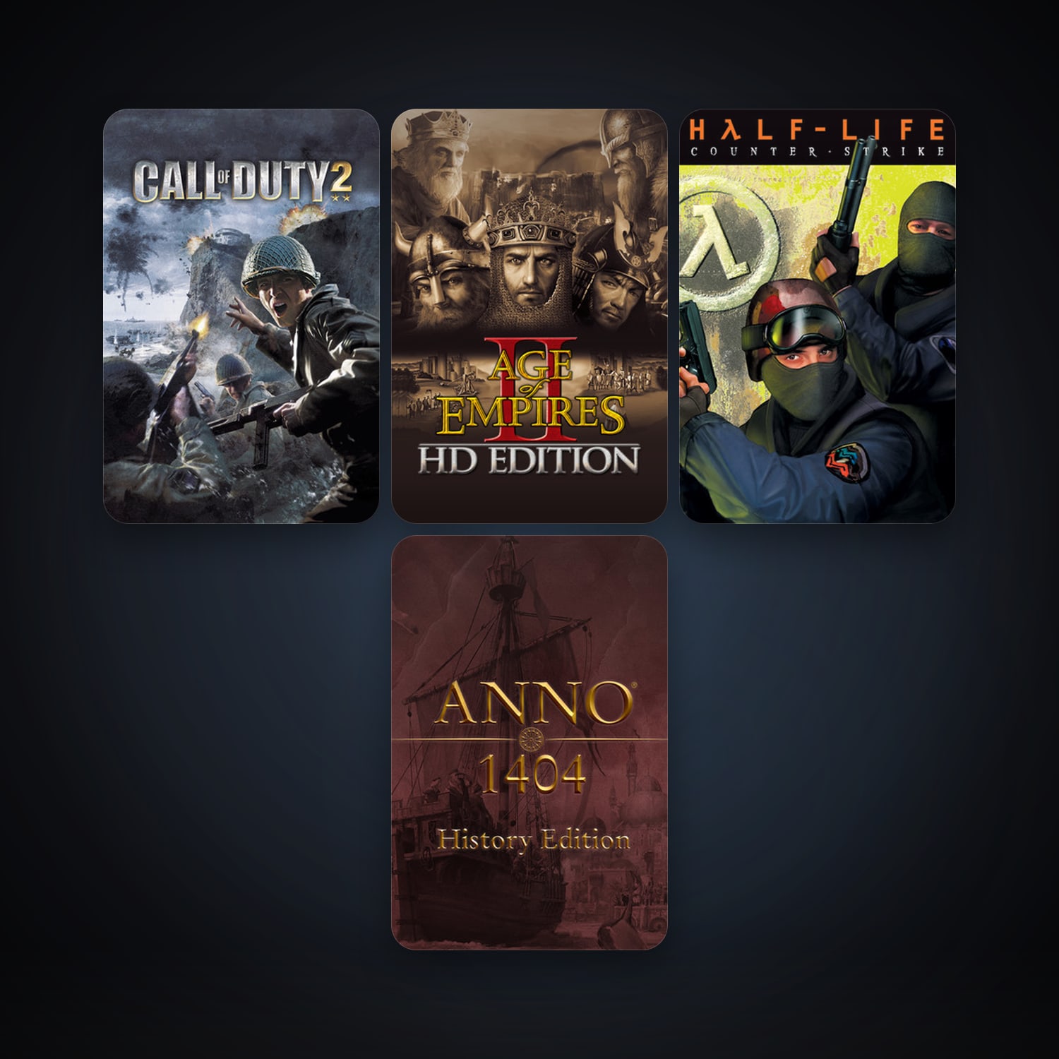 Counter-Strike + Call of Duty 2, 8 games, clean — HabibiAccounts