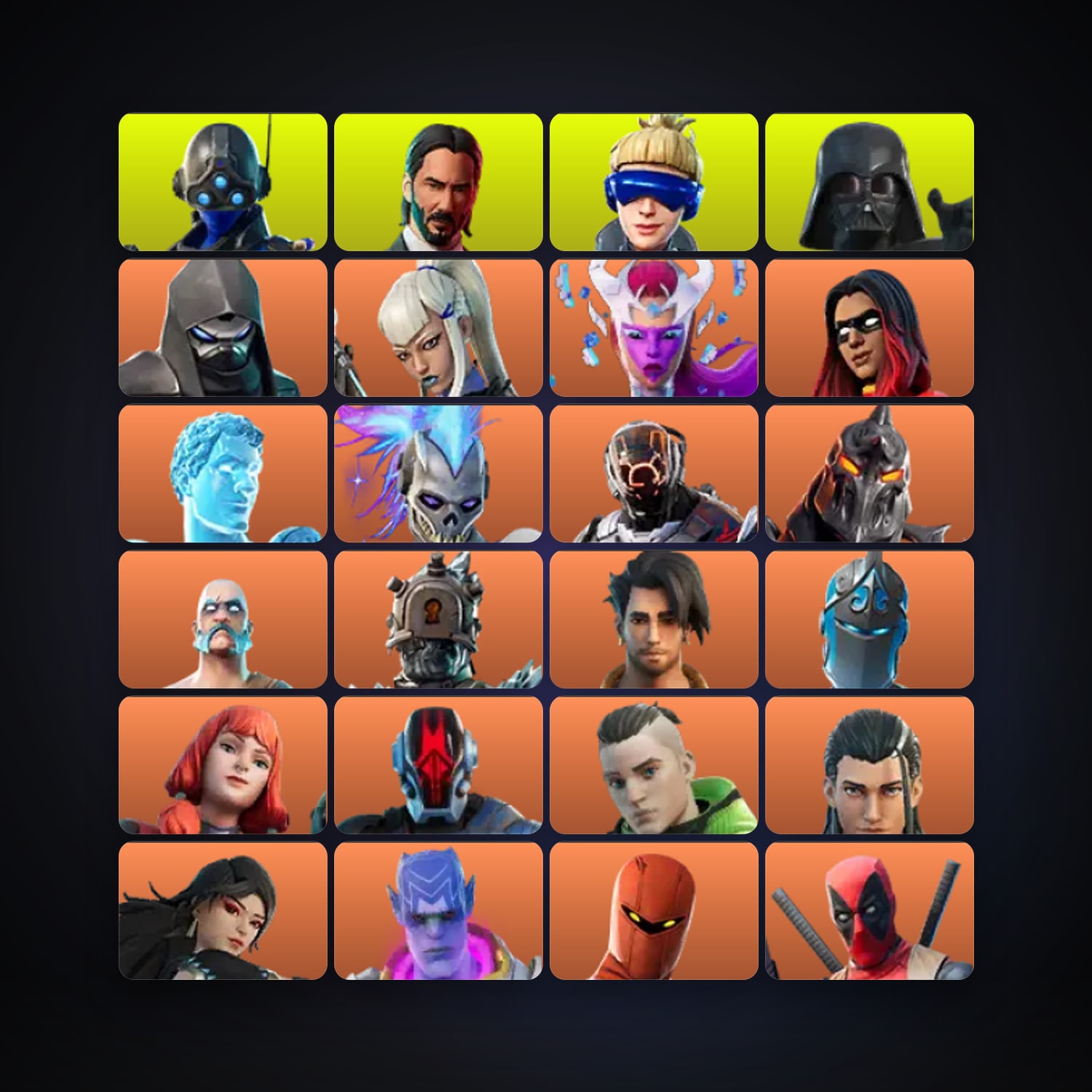 هالحساب فورتنايت Enforcer وMizuki، اللوكر مليان 288 سكن، 20.1K فيبوكس، لفل 2487، 290 فوز — HabibiAccounts