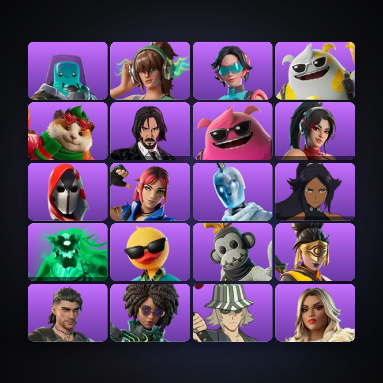 Fortnite locker — 22 skins — lvl 440 — HabibiAccounts
