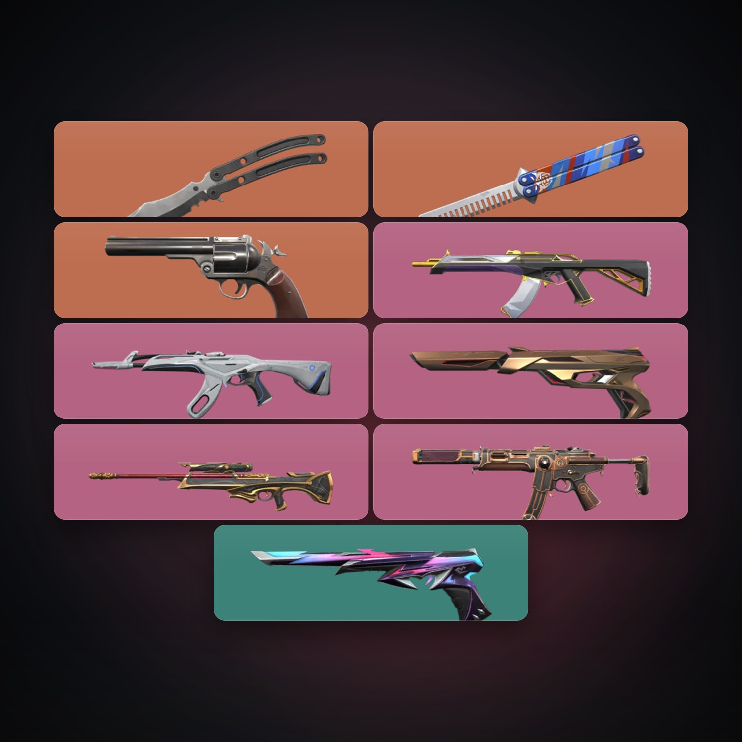 LA Plat 2 locker — 2 knives, 10 skins, lvl 97 — HabibiAccounts