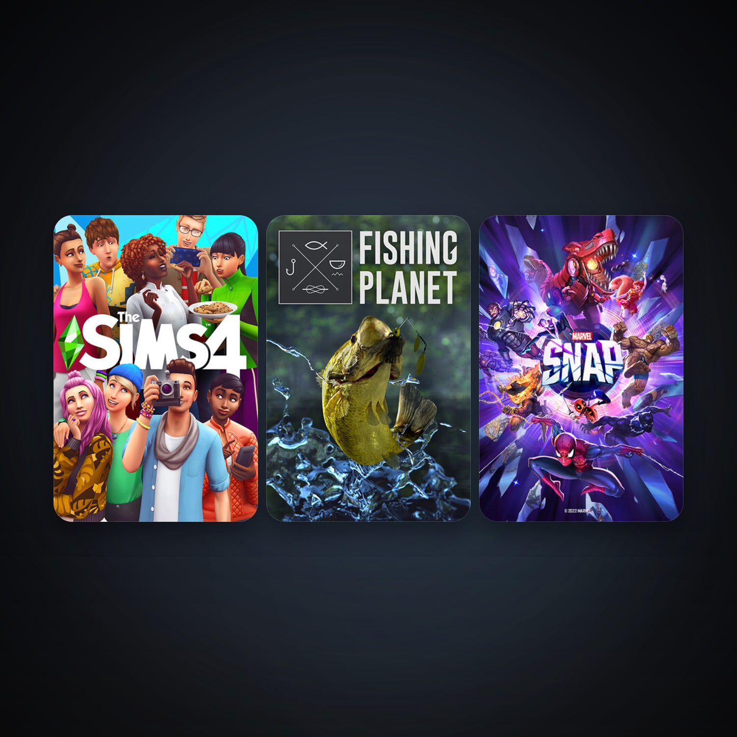Fishing Planet + The Sims 4, 3 games, clean — HabibiAccounts