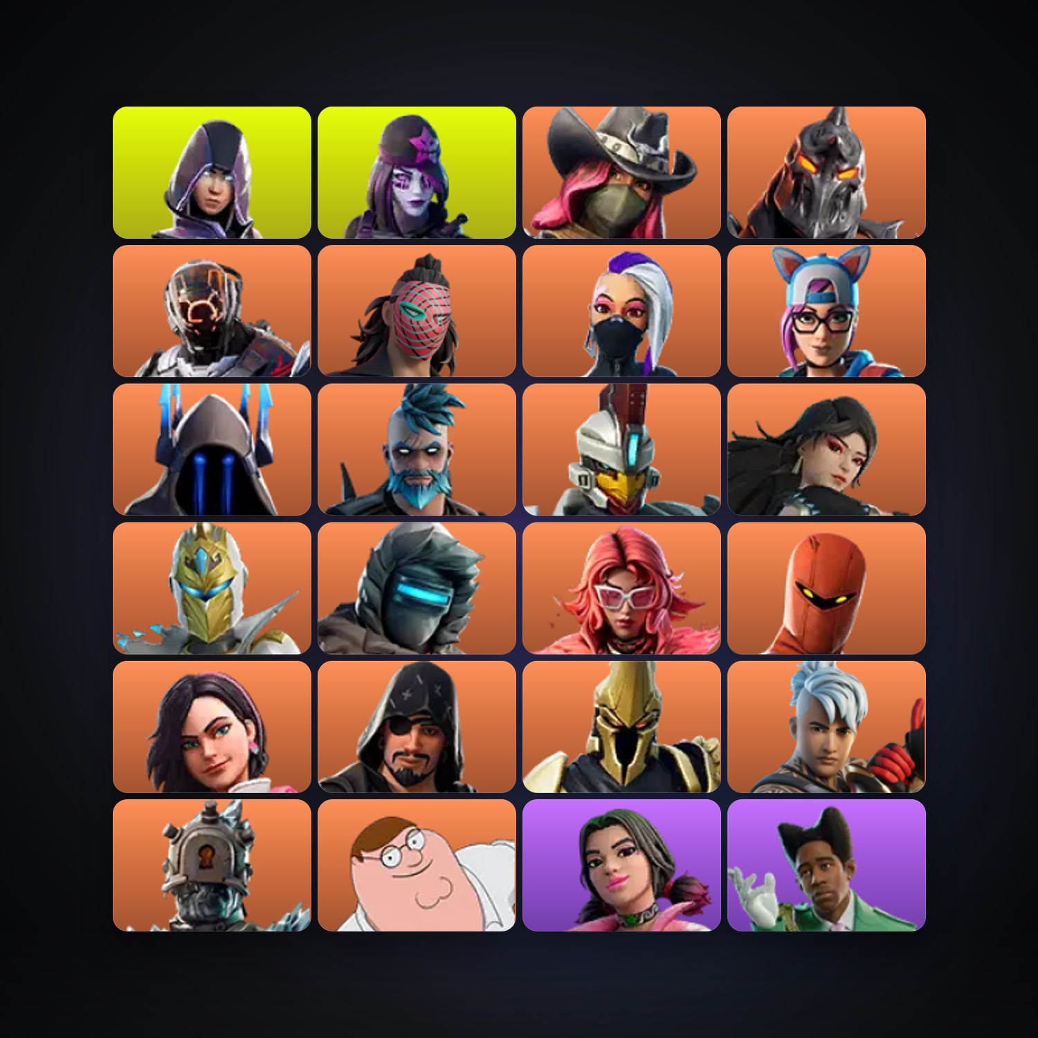Fortnite locker — 192 skins — 200 V-Bucks — lvl 2191 — HabibiAccounts