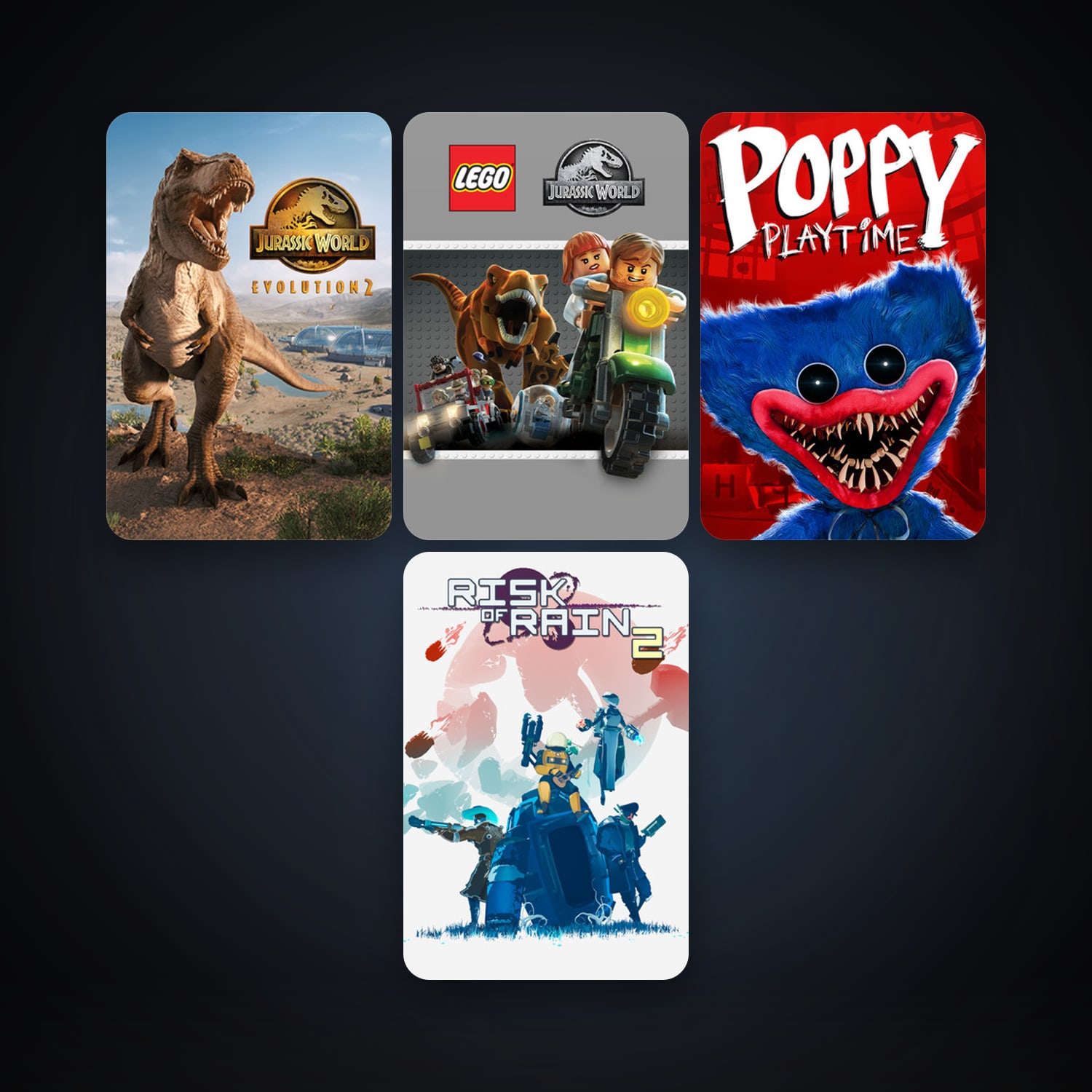 LEGO Jurassic World + Risk of Rain 2, 7 games, clean — HabibiAccounts