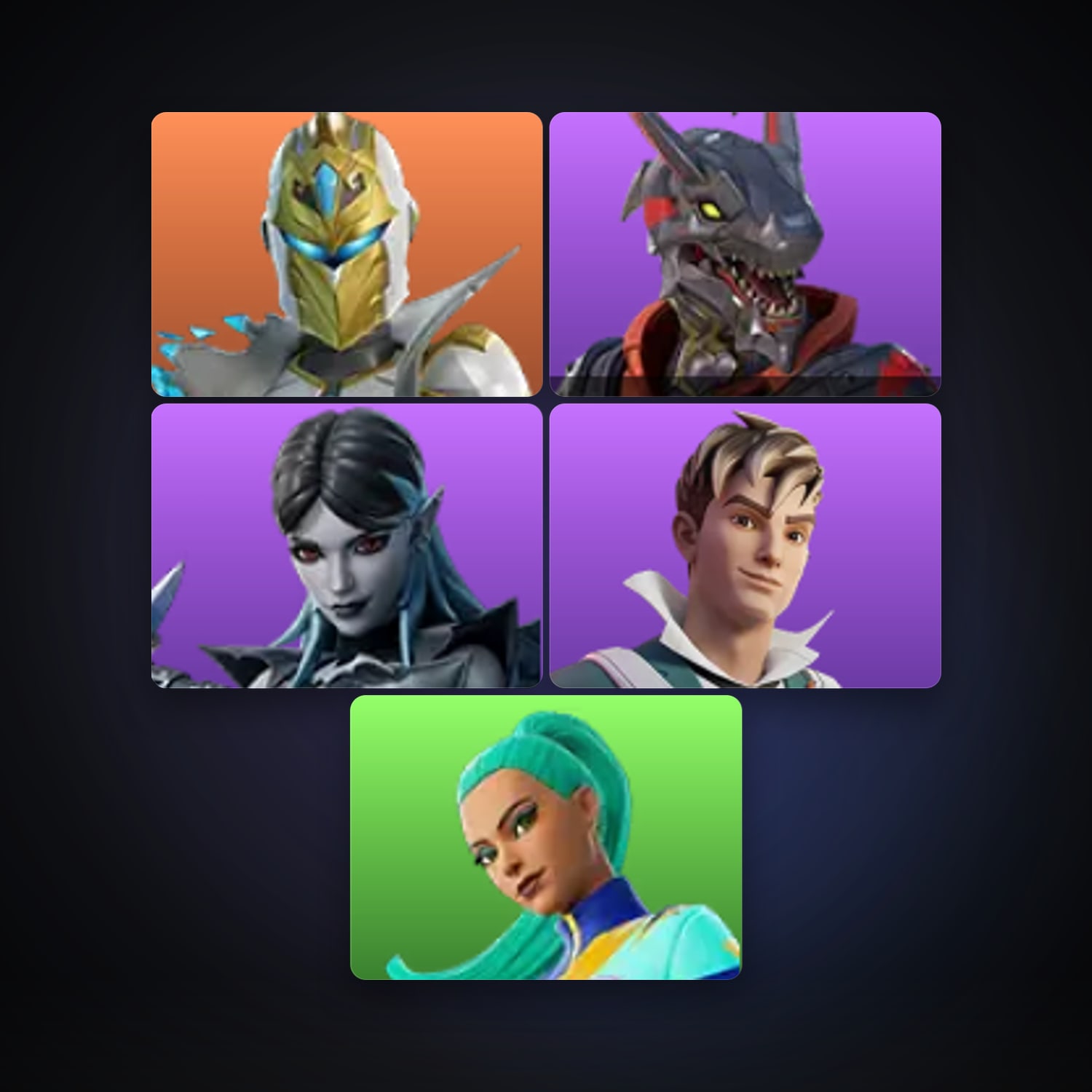 Fortnite locker — 5 skins — lvl 148 — HabibiAccounts