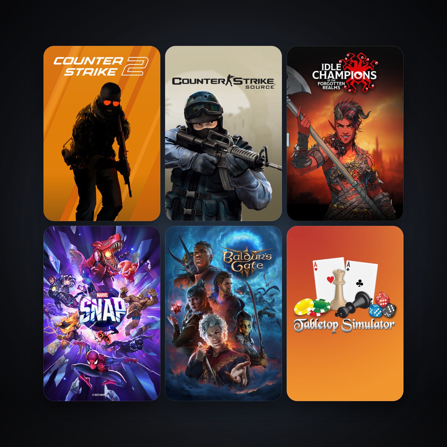 Counter-Strike: Source + Tabletop Simulator, 76 games, Steam 11, clean — HabibiAccounts