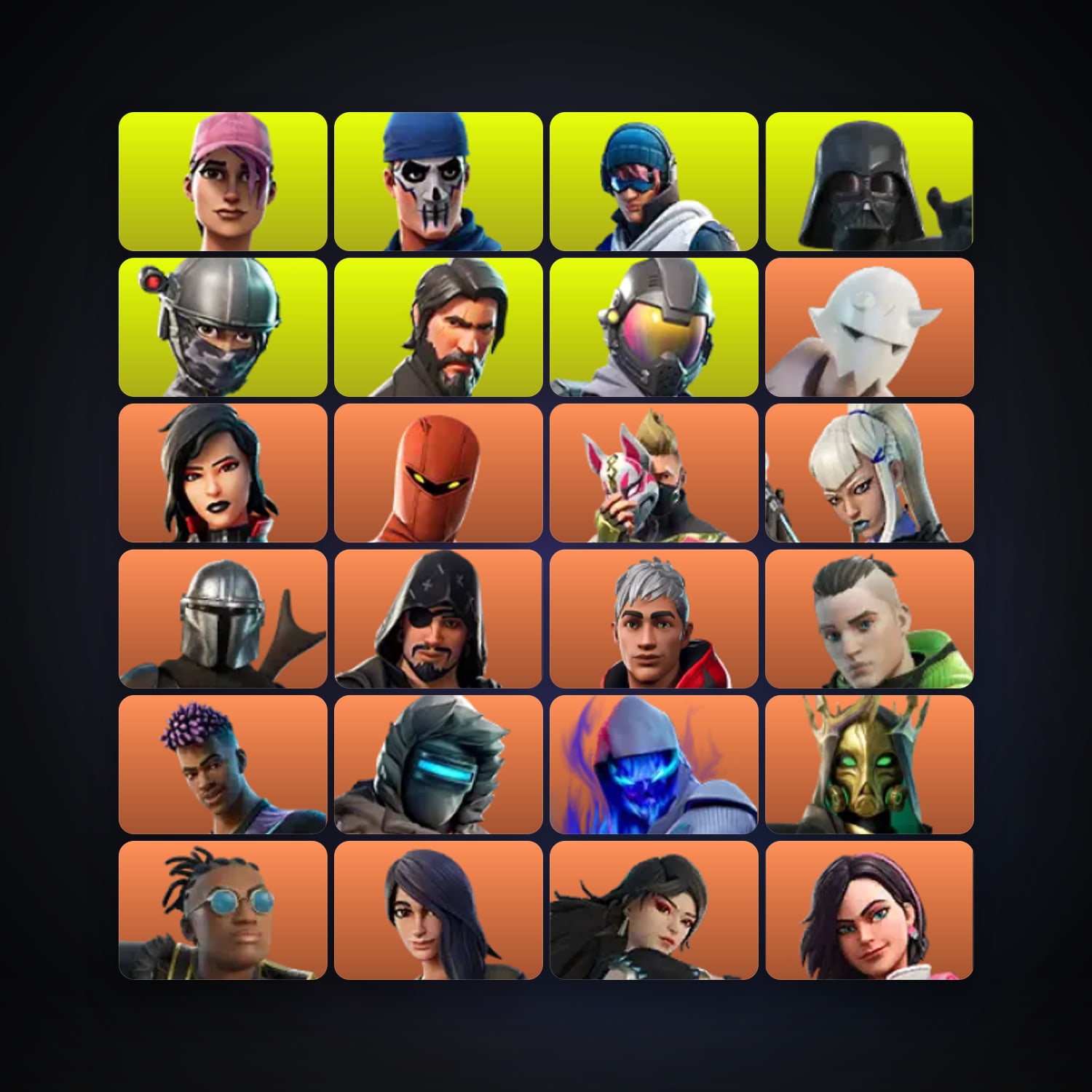 Fortnite locker — 256 skins — 700 V-Bucks — lvl 3700 — HabibiAccounts