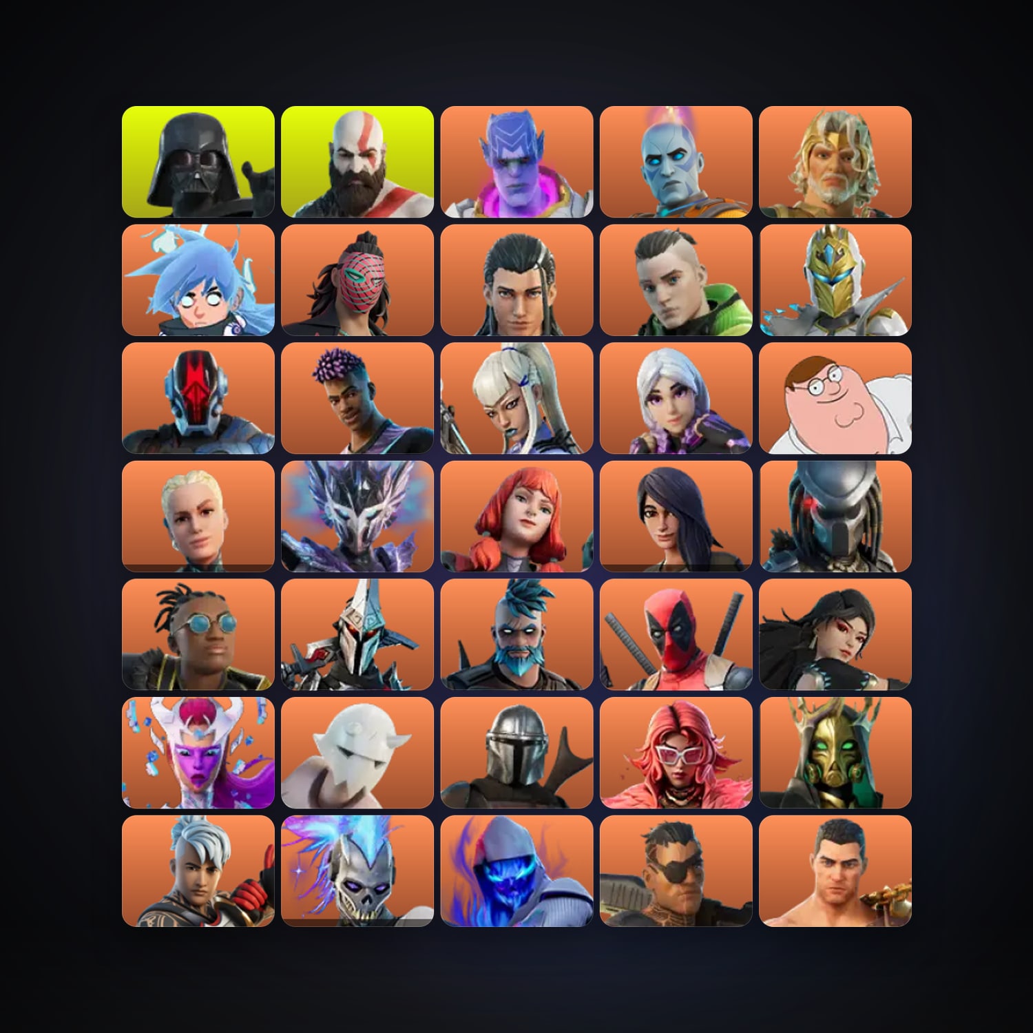 Fortnite locker — 267 skins — 400 V-Bucks — lvl 4717 — HabibiAccounts