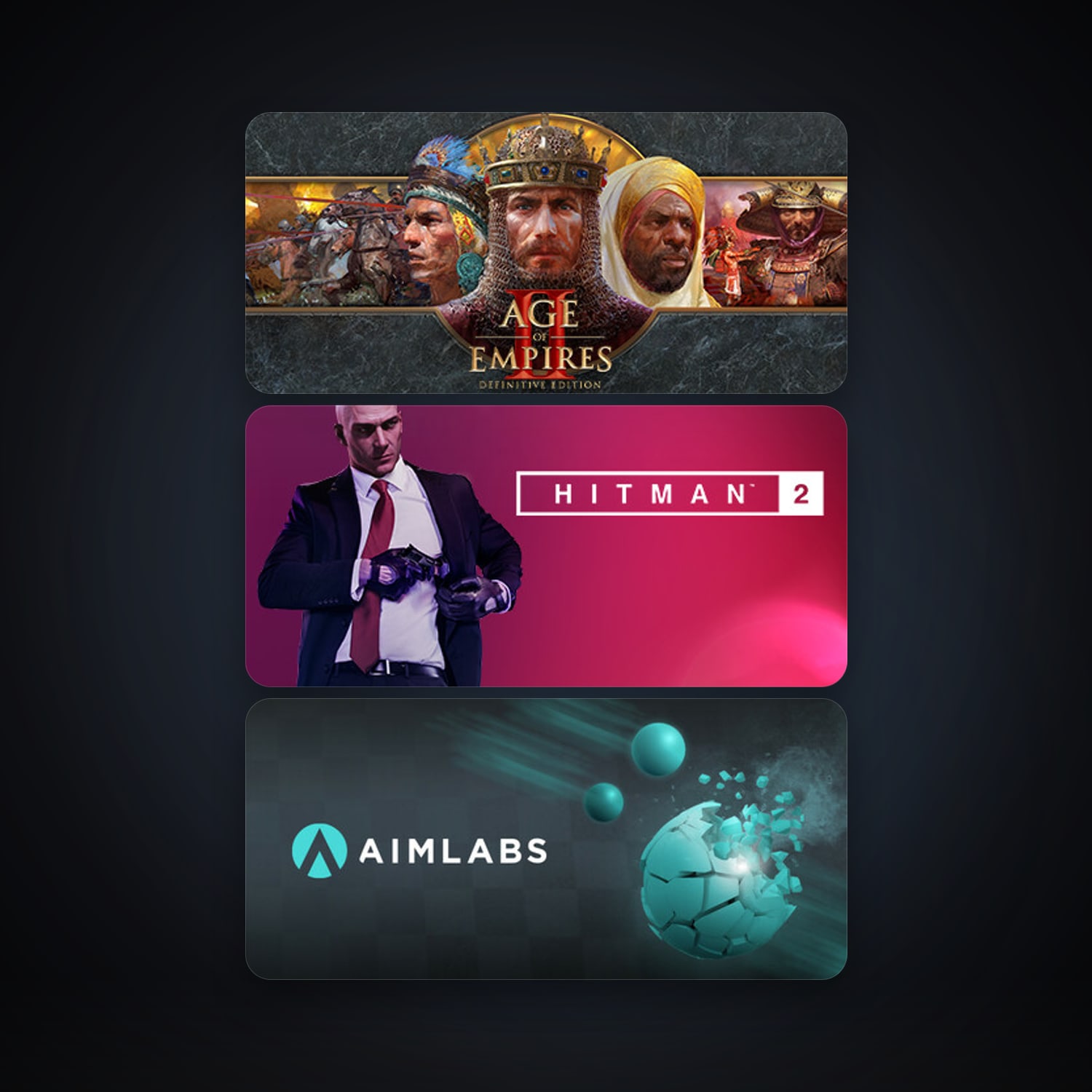 Aimlabs + Age of Empires II: Definitive Edition, 4 games, clean — HabibiAccounts