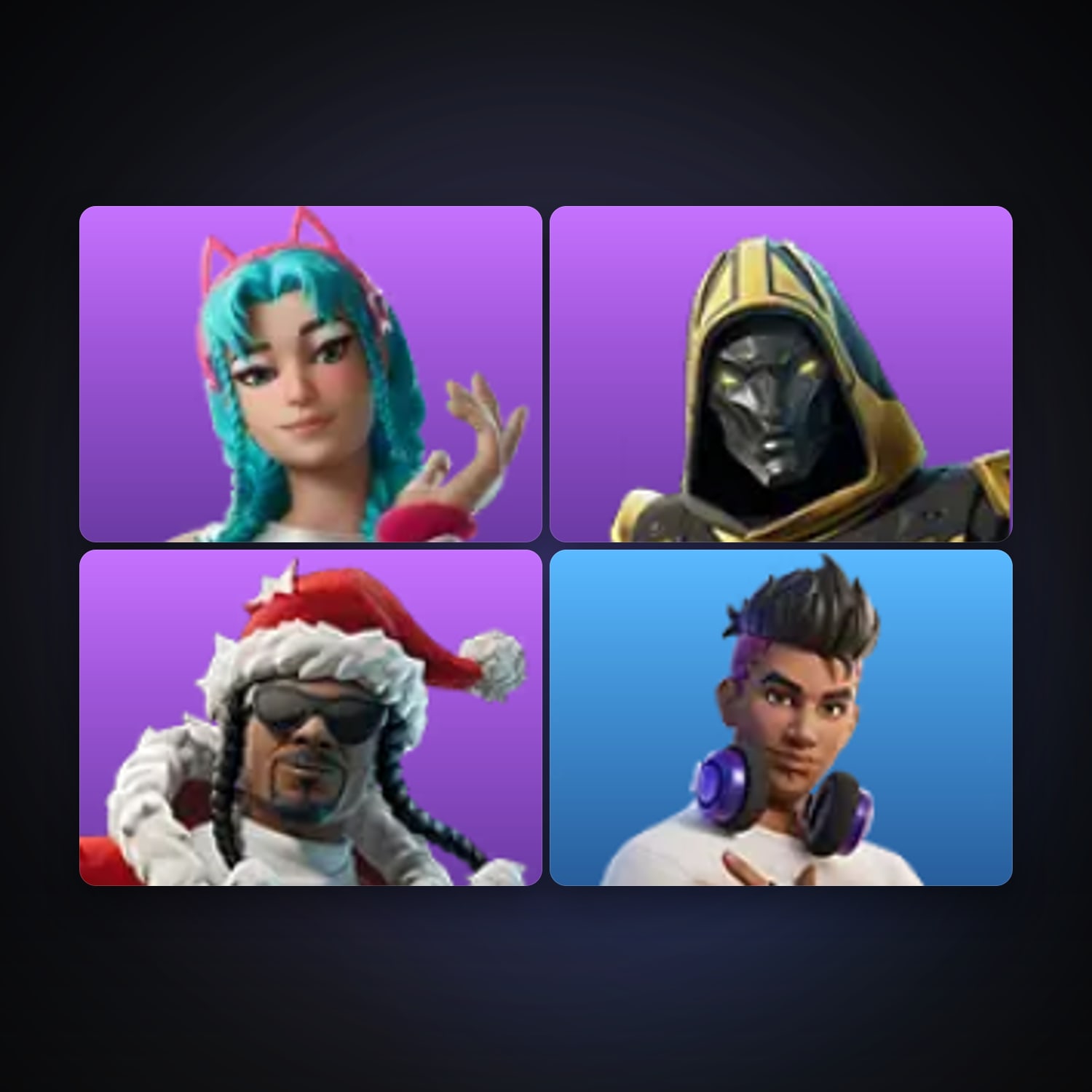 Fortnite locker — 4 skins — 300 V-Bucks — lvl 65 — HabibiAccounts