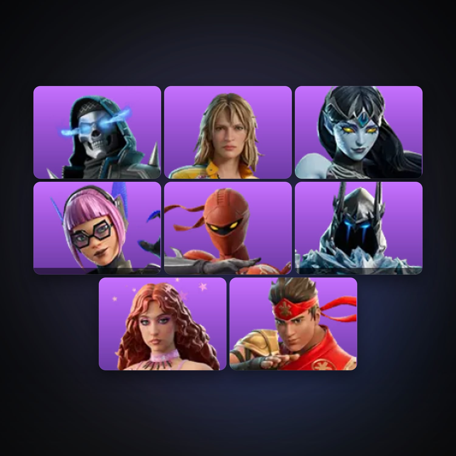 Fortnite locker — 8 skins — 1K V-Bucks — lvl 26 — HabibiAccounts