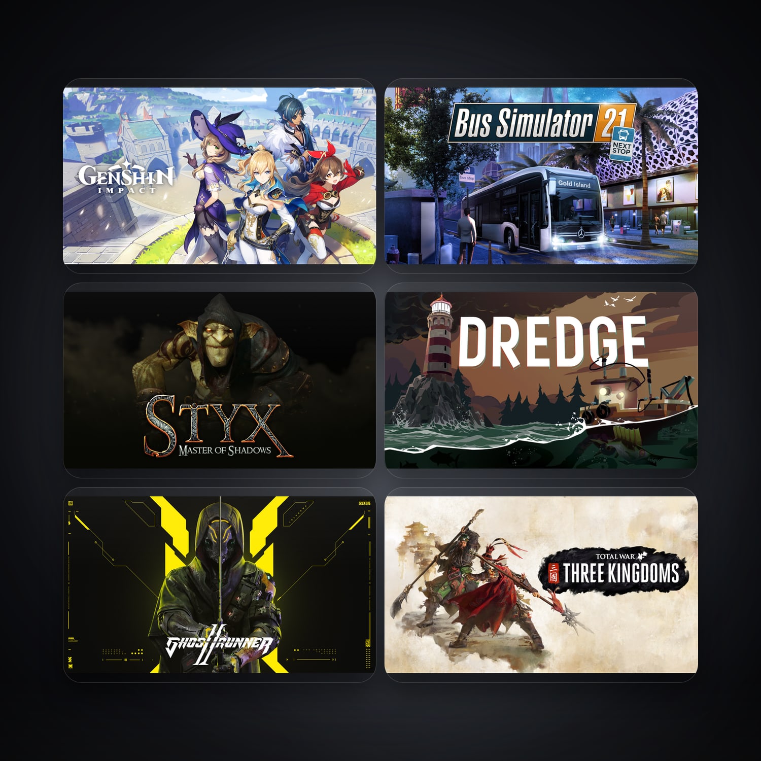 Epic Genshin Impact + Bus Simulator 21 Next Stop — IN — 75 games — HabibiAccounts