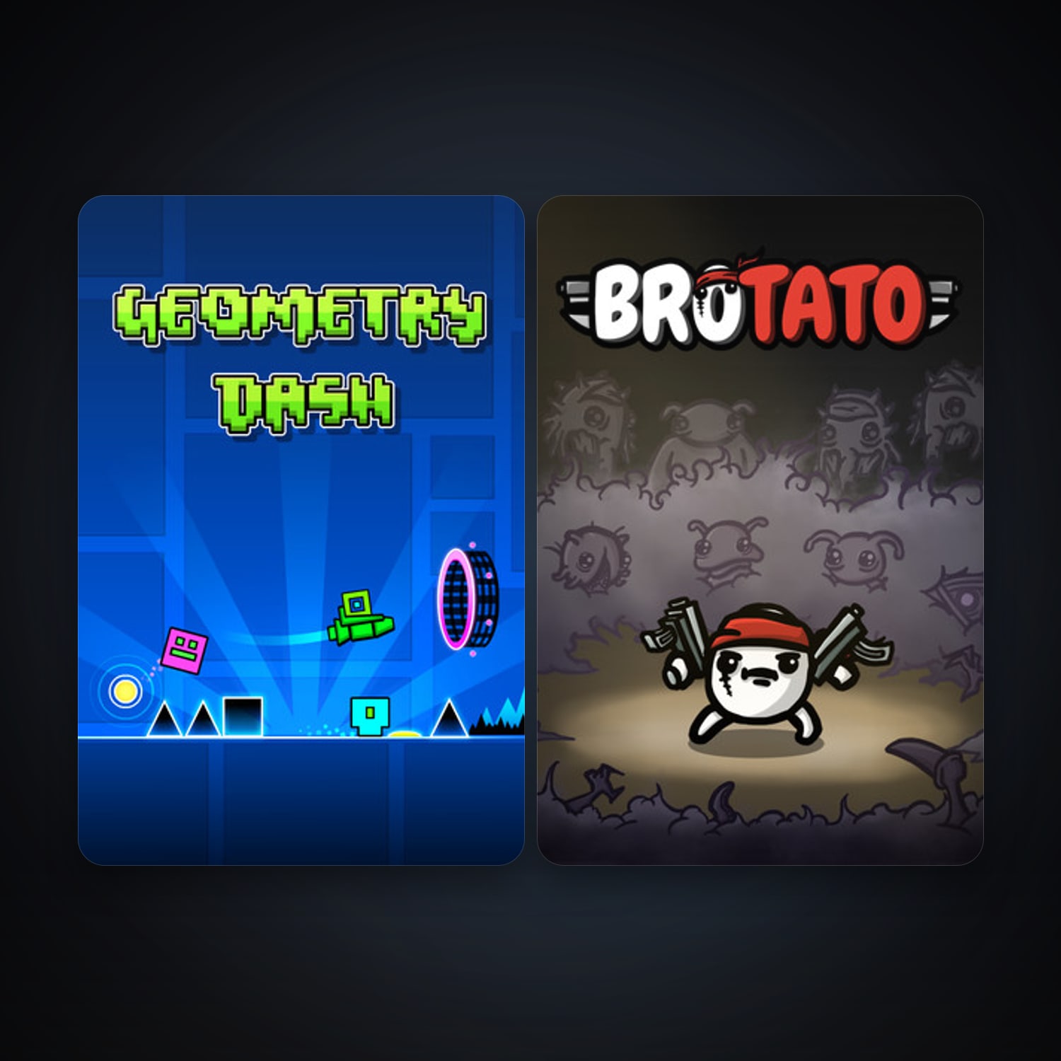 Geometry Dash + Brotato, 3 games, clean — HabibiAccounts
