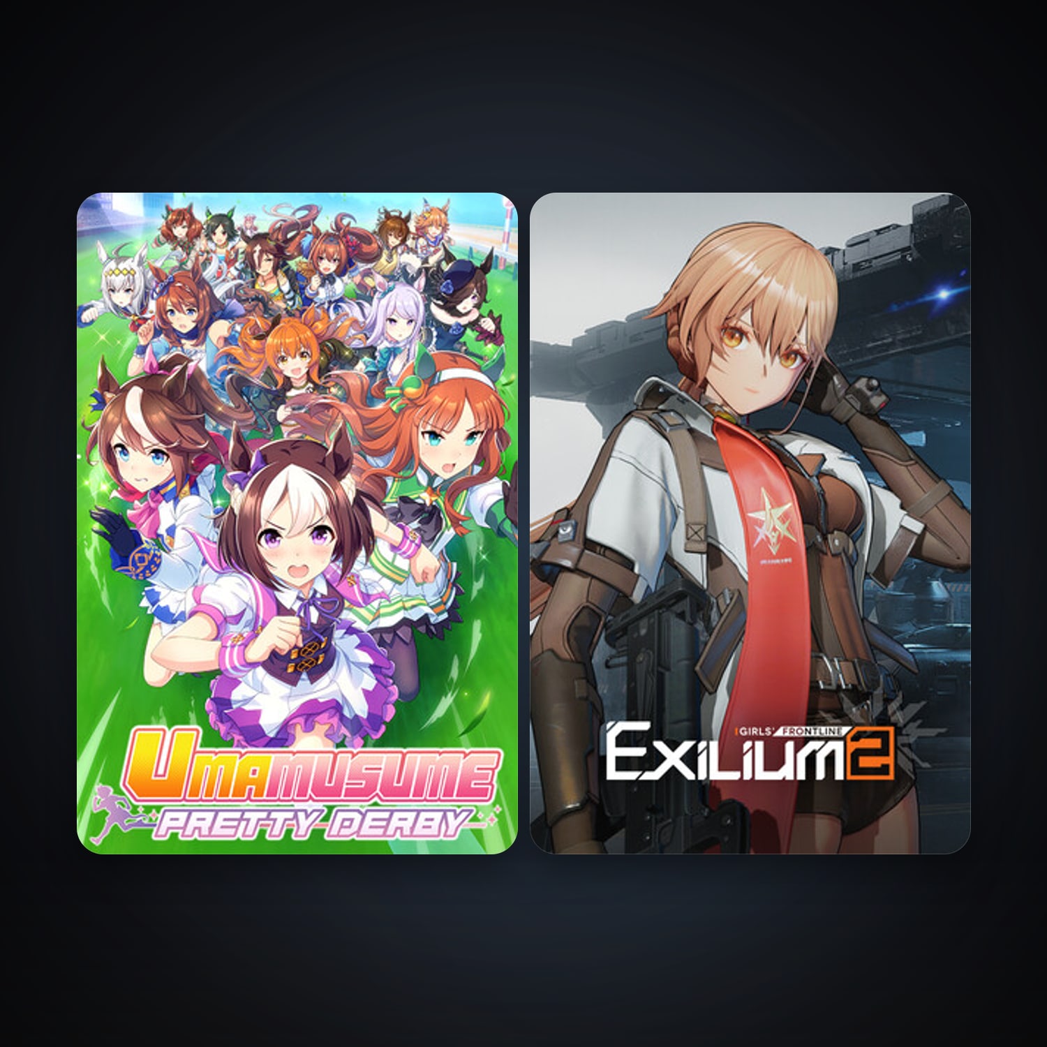 Umamusume: Pretty Derby + GIRLS' FRONTLINE 2: EXILIUM, 4 games, clean — HabibiAccounts