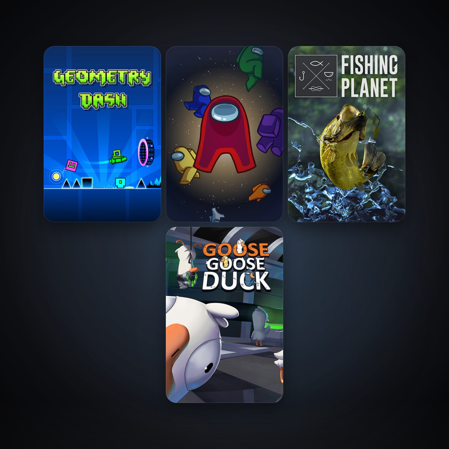 Geometry Dash + Fishing Planet, 8 games, clean — HabibiAccounts
