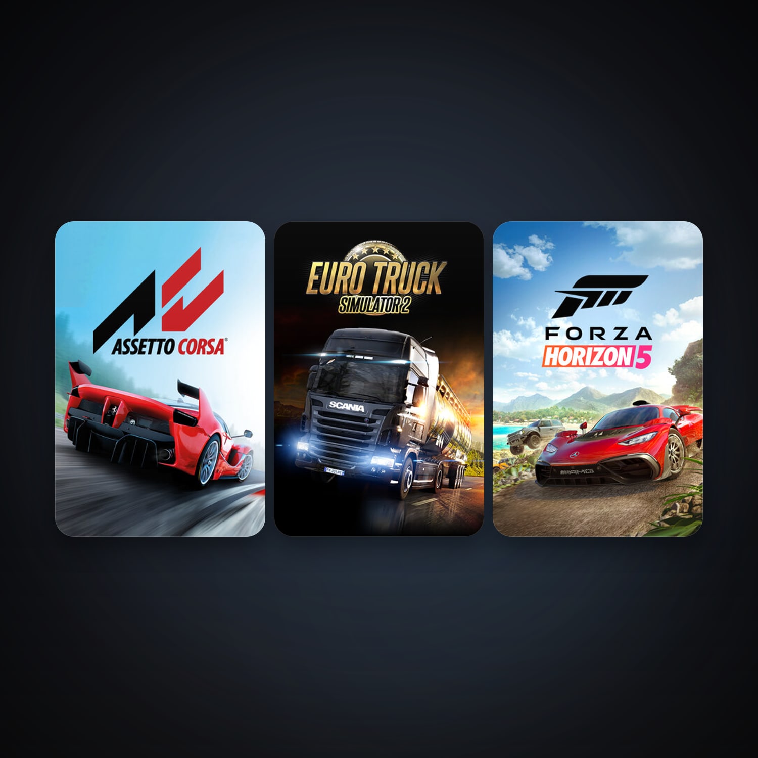 Euro Truck Simulator 2 + Assetto Corsa, 3 games, clean — HabibiAccounts