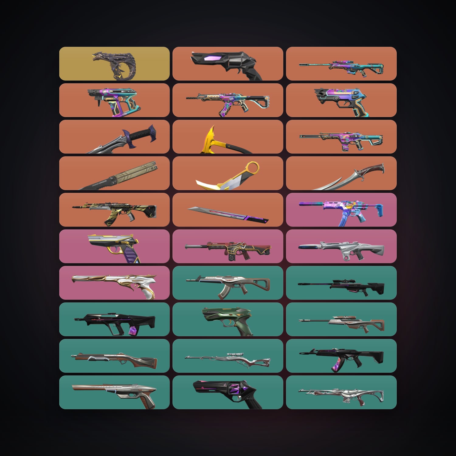 LA Gold 2 locker — 6 knives, 62 skins, lvl 234 — HabibiAccounts
