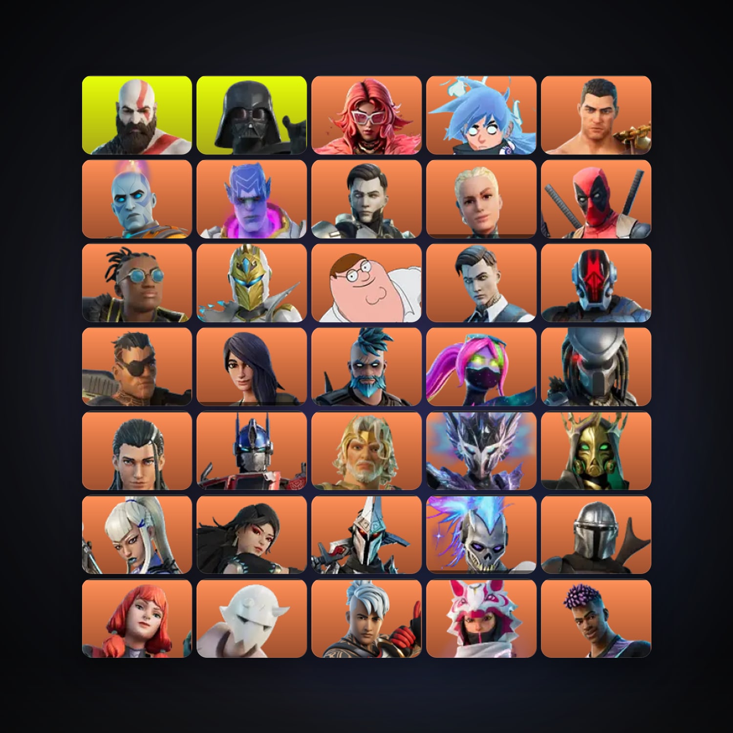 Fortnite locker — 272 skins — 600 V-Bucks — lvl 5185 — HabibiAccounts