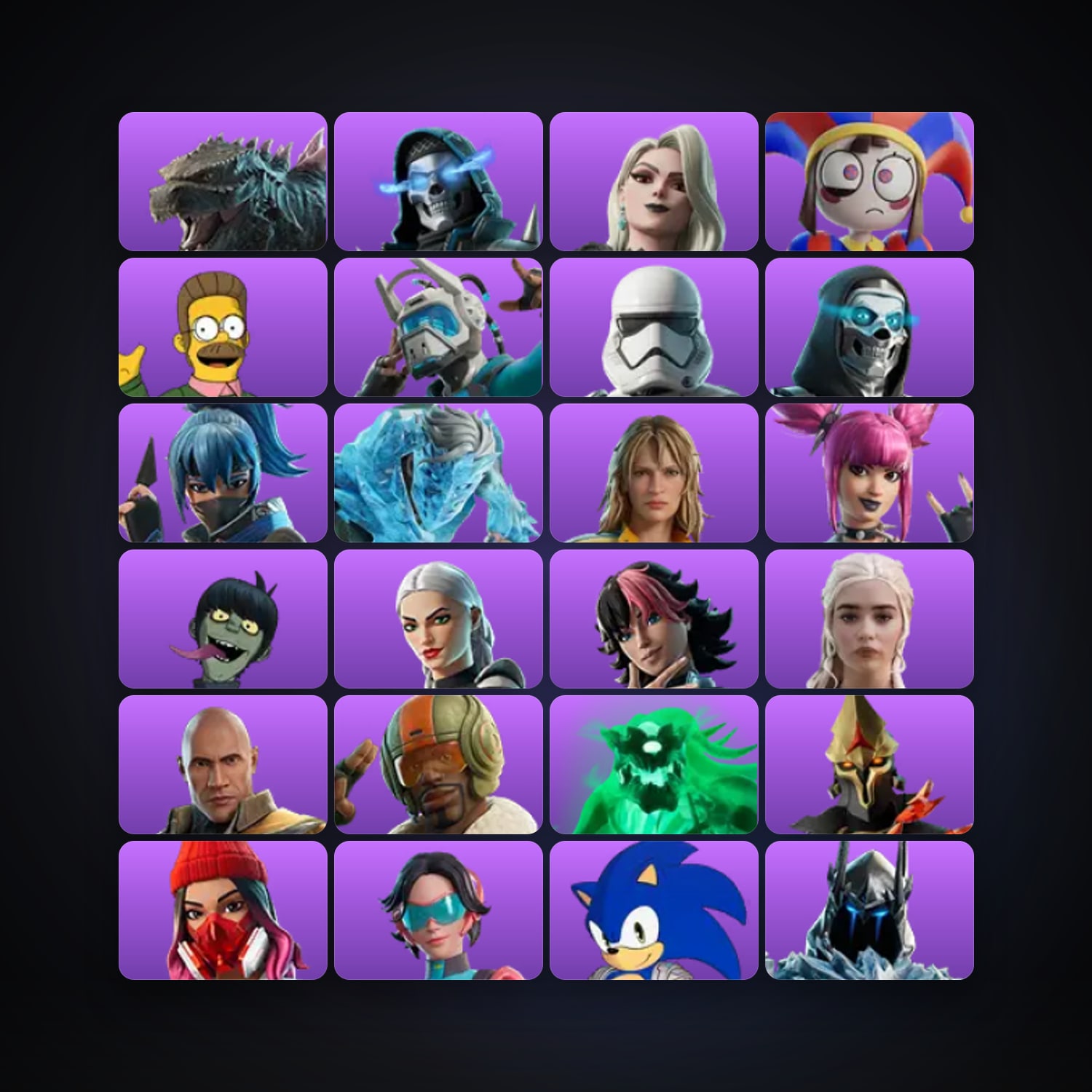 Fortnite locker — 132 skins — 100 V-Bucks — lvl 2453 — HabibiAccounts