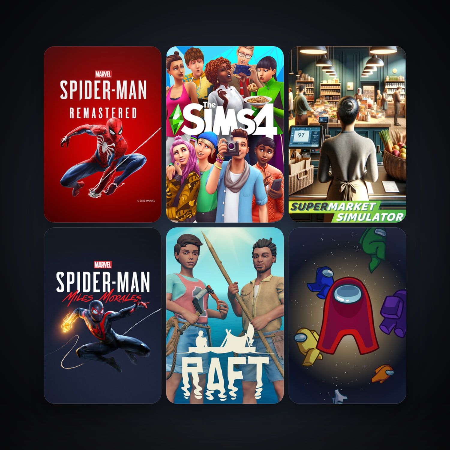 Raft + Among Us, 22 games, clean — HabibiAccounts