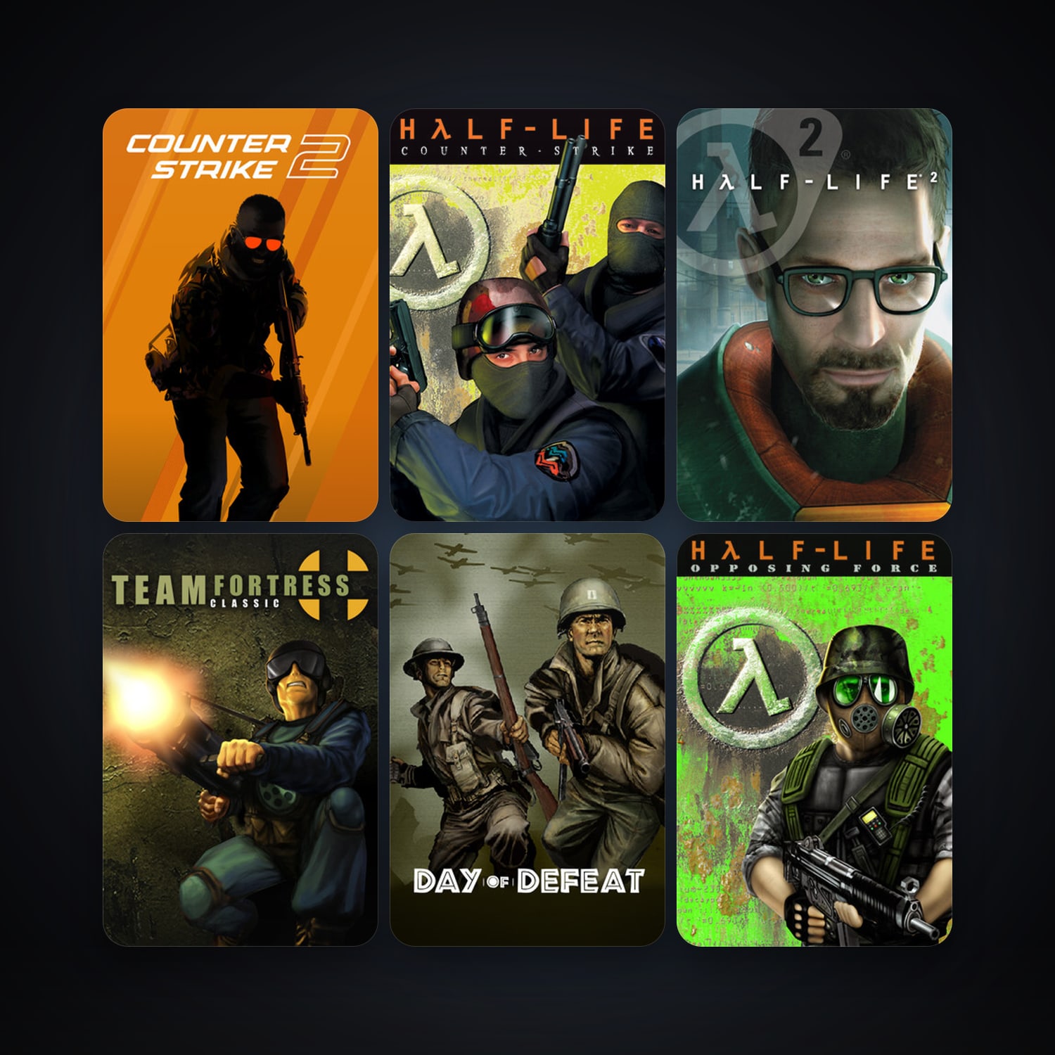 Counter-Strike + Team Fortress Classic, 15 games, Steam 11, clean — HabibiAccounts