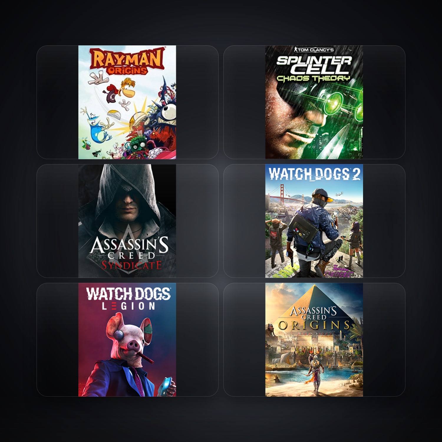 Ubisoft Rayman Origins + Tom Clancy's Splinter Cell Chaos Theory — US — 6 games — HabibiAccounts